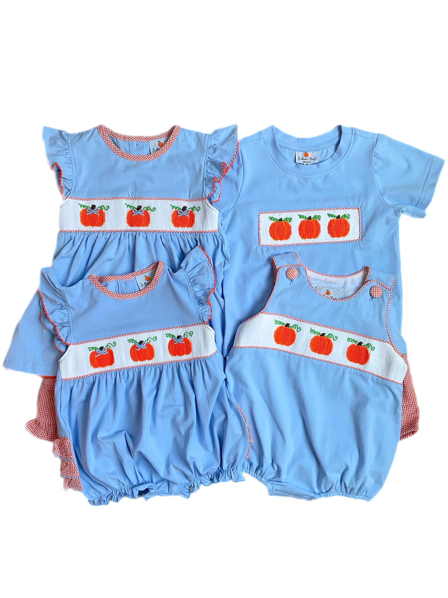 Girl’s Smocked Pumpkin Short Set
