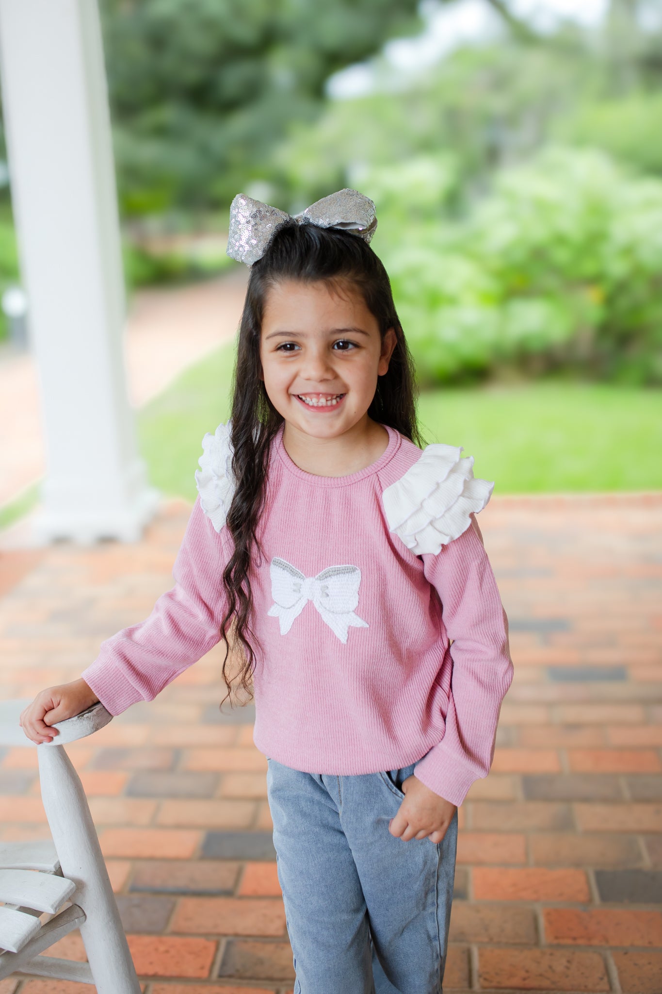 Girl’s Crochet Bow Sweater