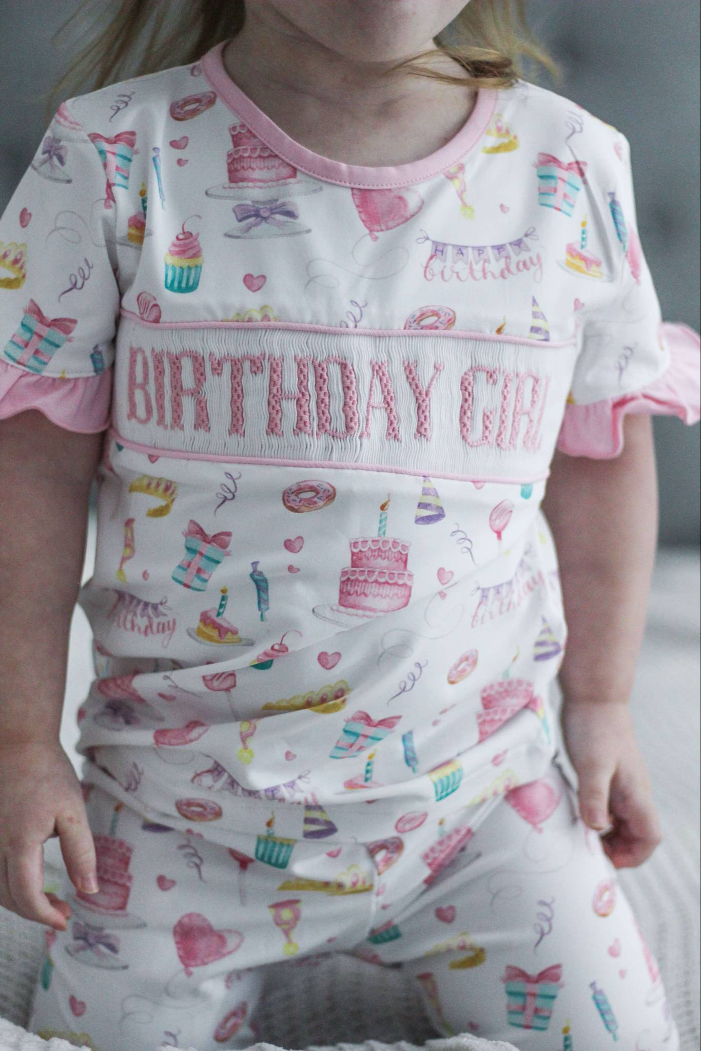 Birthday Girl Smocked Pajama Set