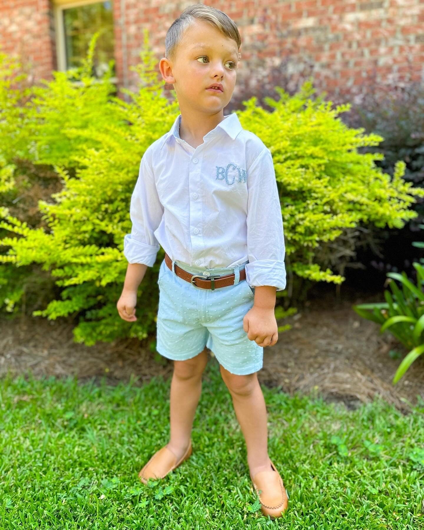 Boy’s French Knot Monogram Short Set (will be blank, can not personalize)