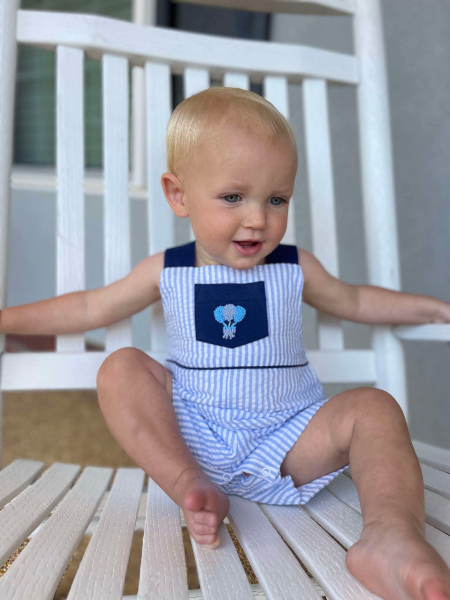 Boys French Knot Balloon Romper