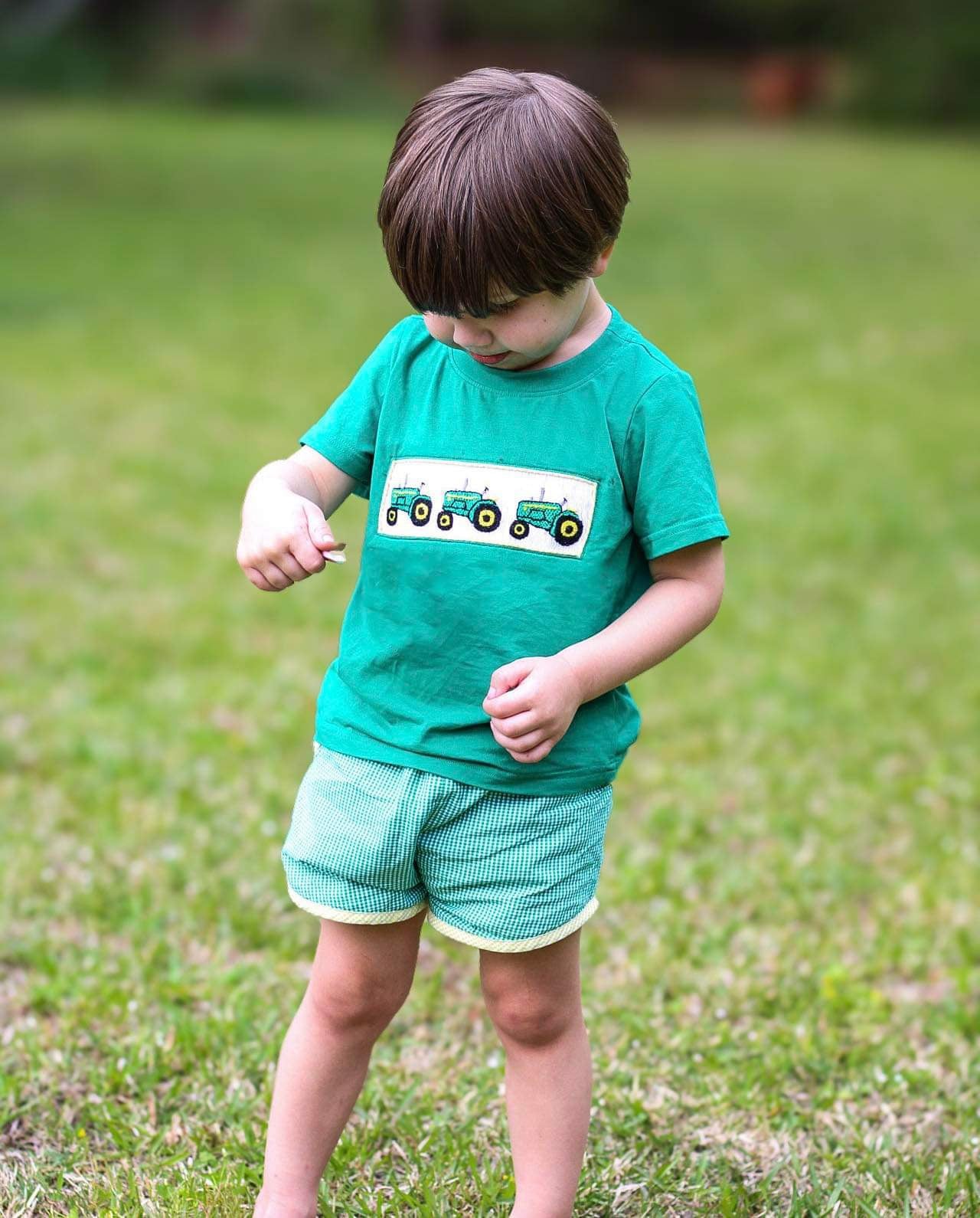 Boy’s Smocked Tractor Short Set