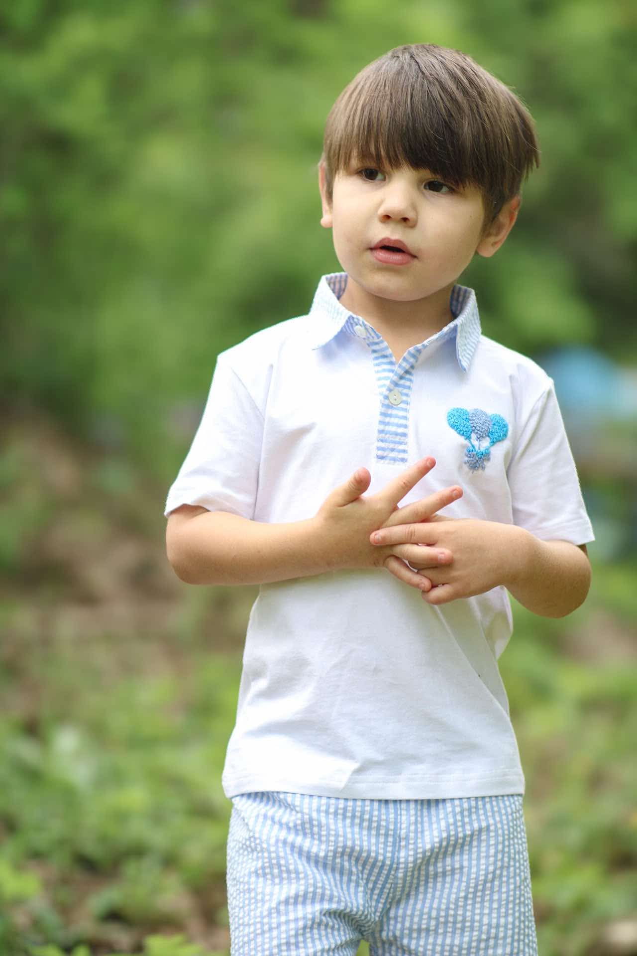 Boys French Knot Balloon Short Set