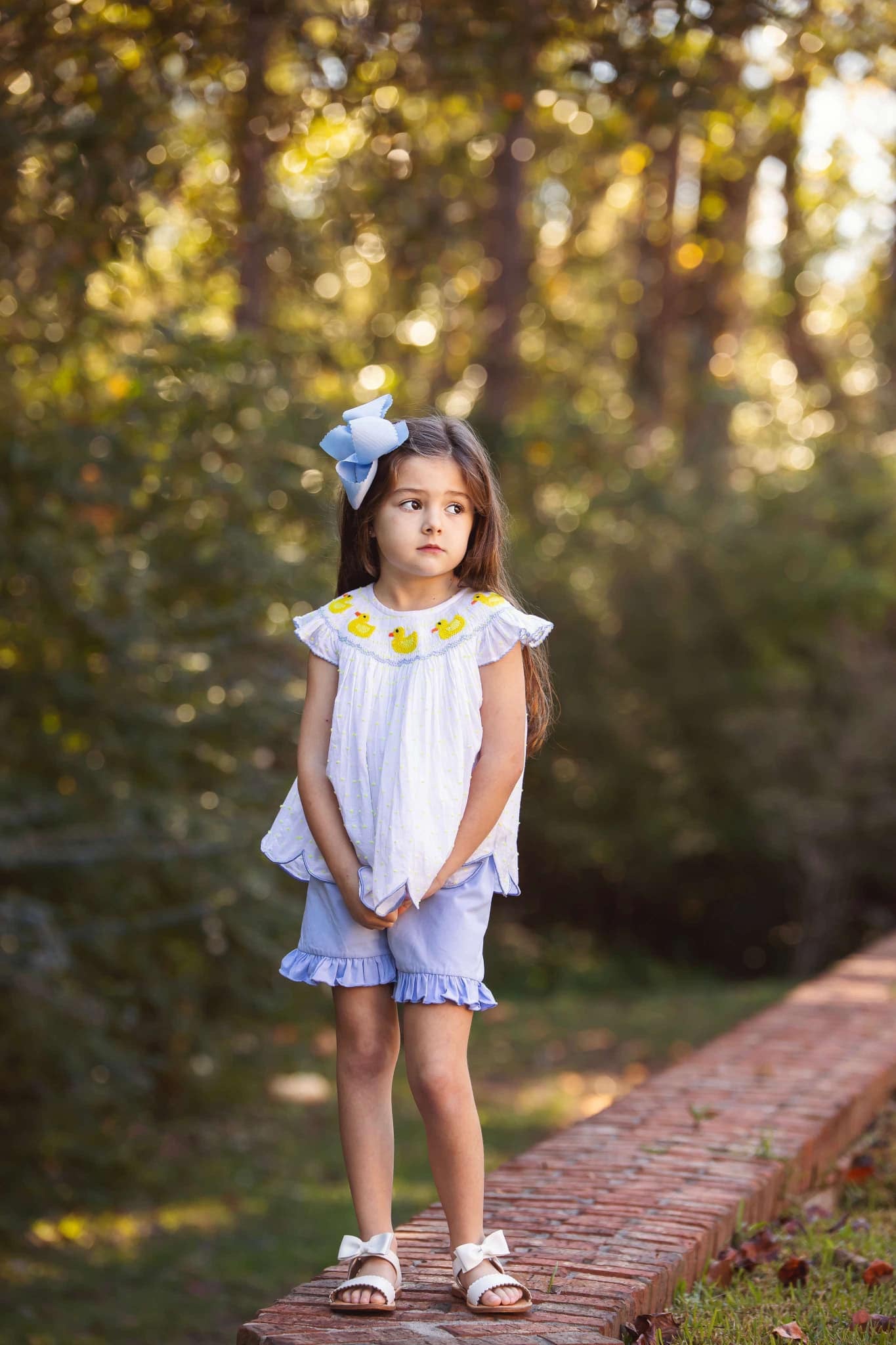 Girl’s Smocked Duck Short Set