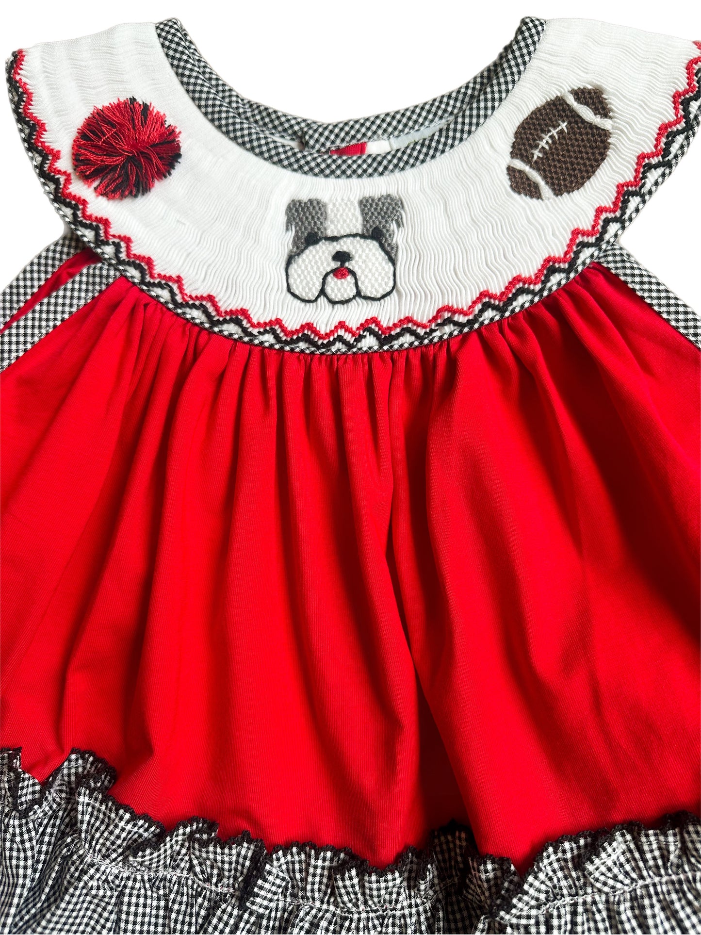 Smocked Bulldog Diaper Set