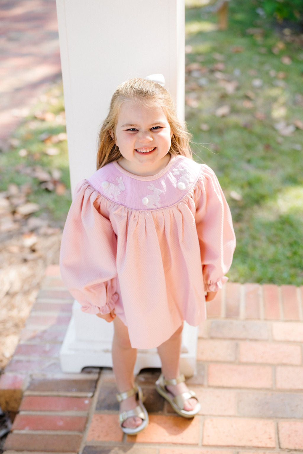 Girl’s Smocked Bunny Bubble Short Set