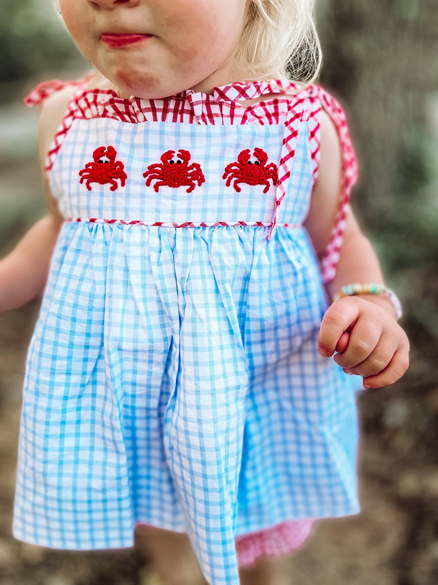 French Knot Crab Girls Short Set