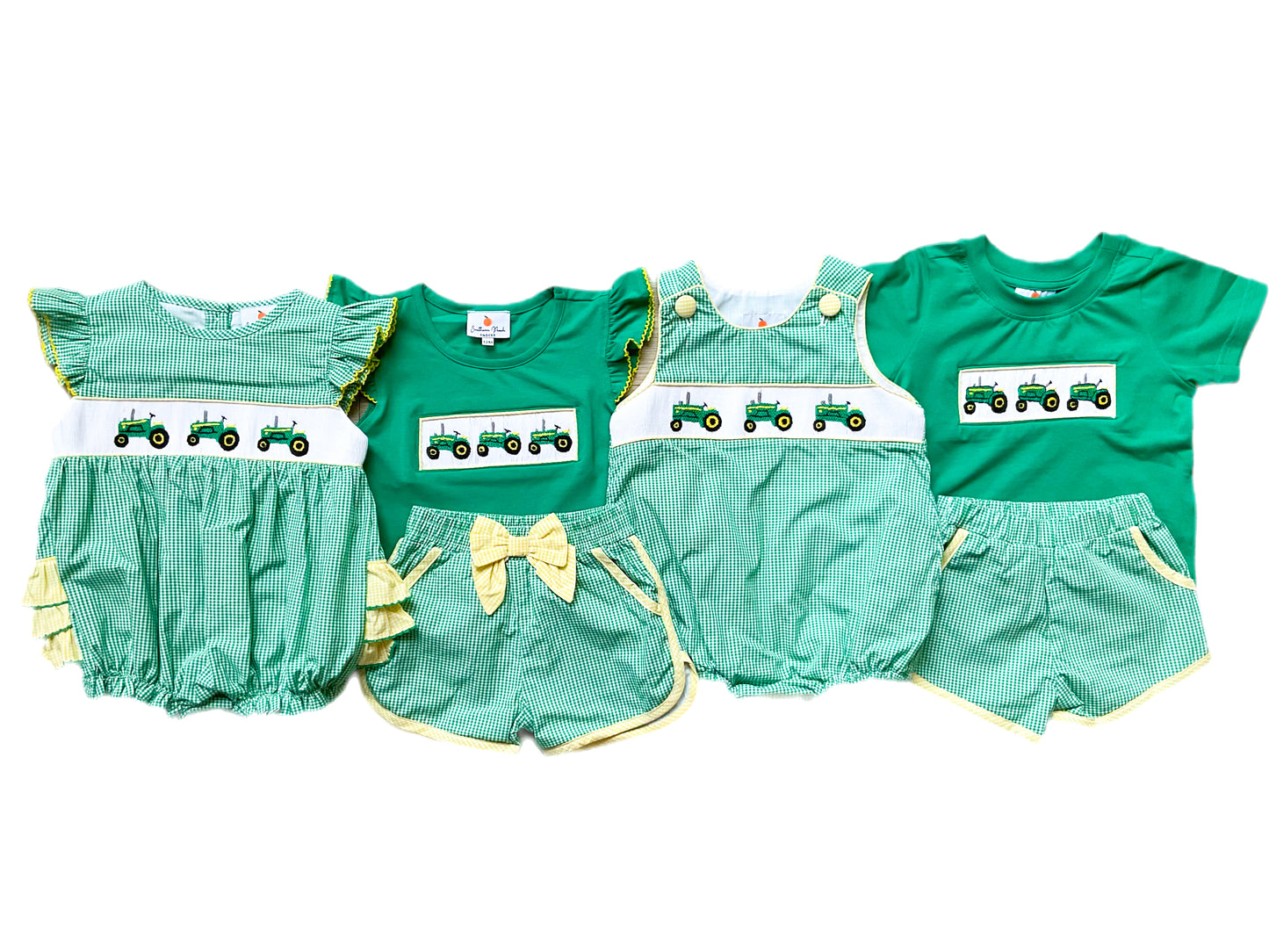 Girl’s Smocked Tractor Bubble