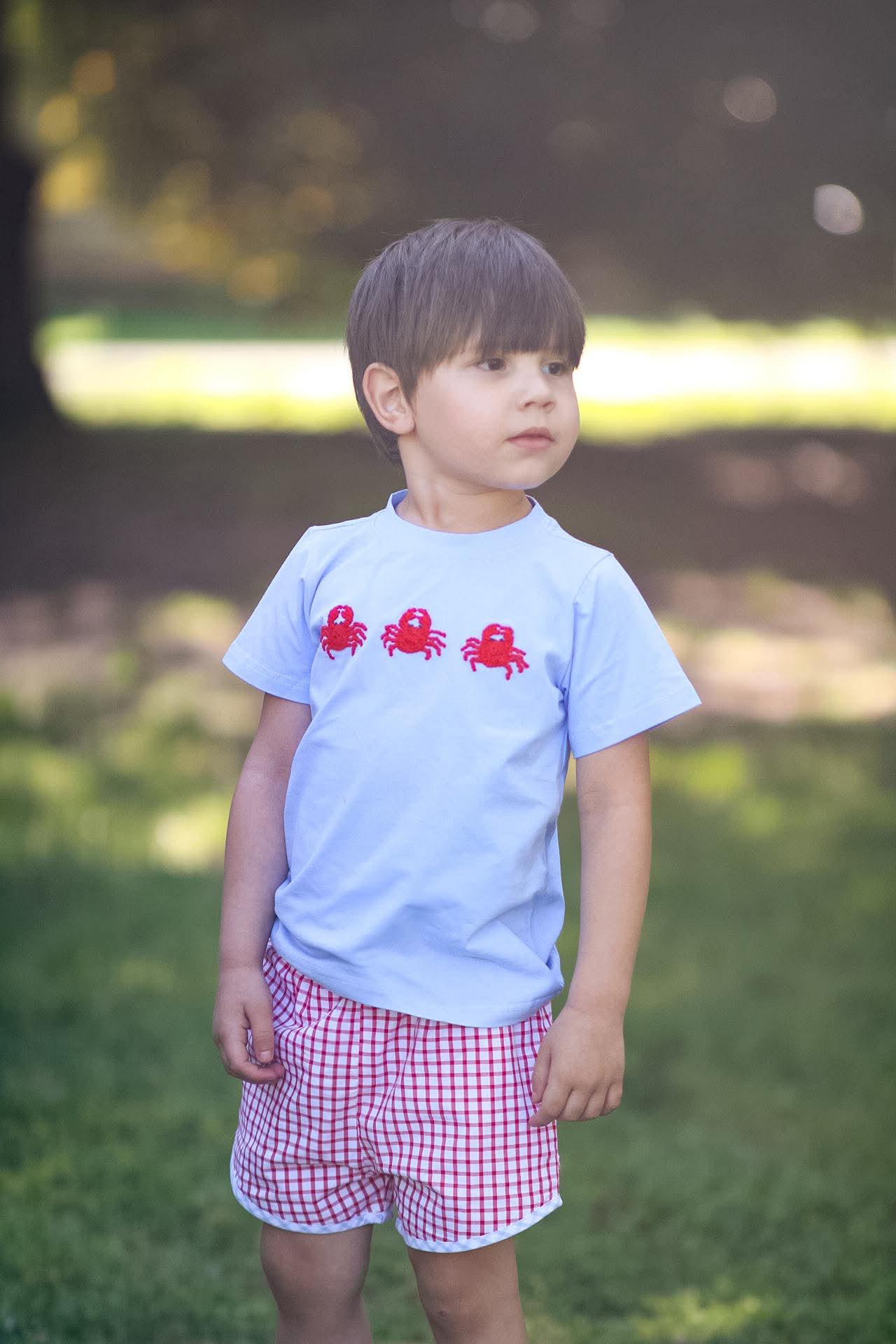 French Knot Crab Boys Short Set