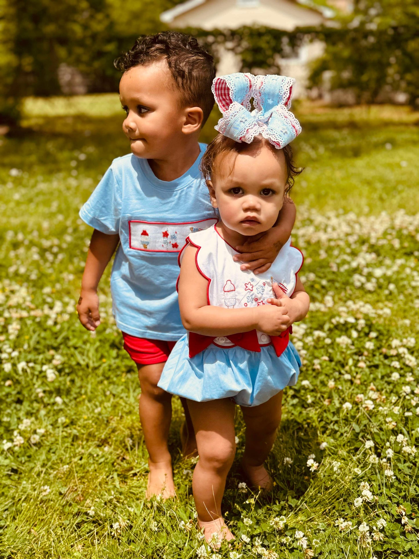 Girl’s Patriotic Embroidered Bubble