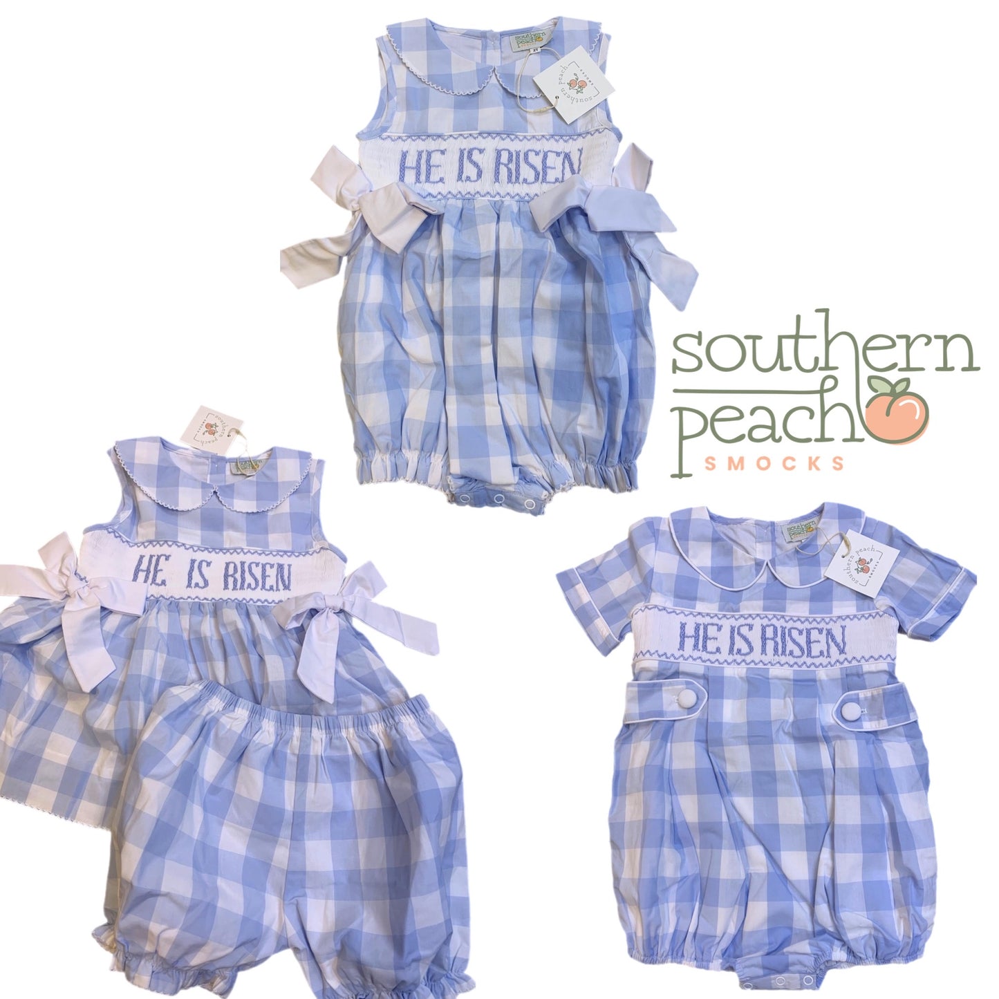 Boy’s Smocked Short Set (will say He Is Risen, can not be customized)