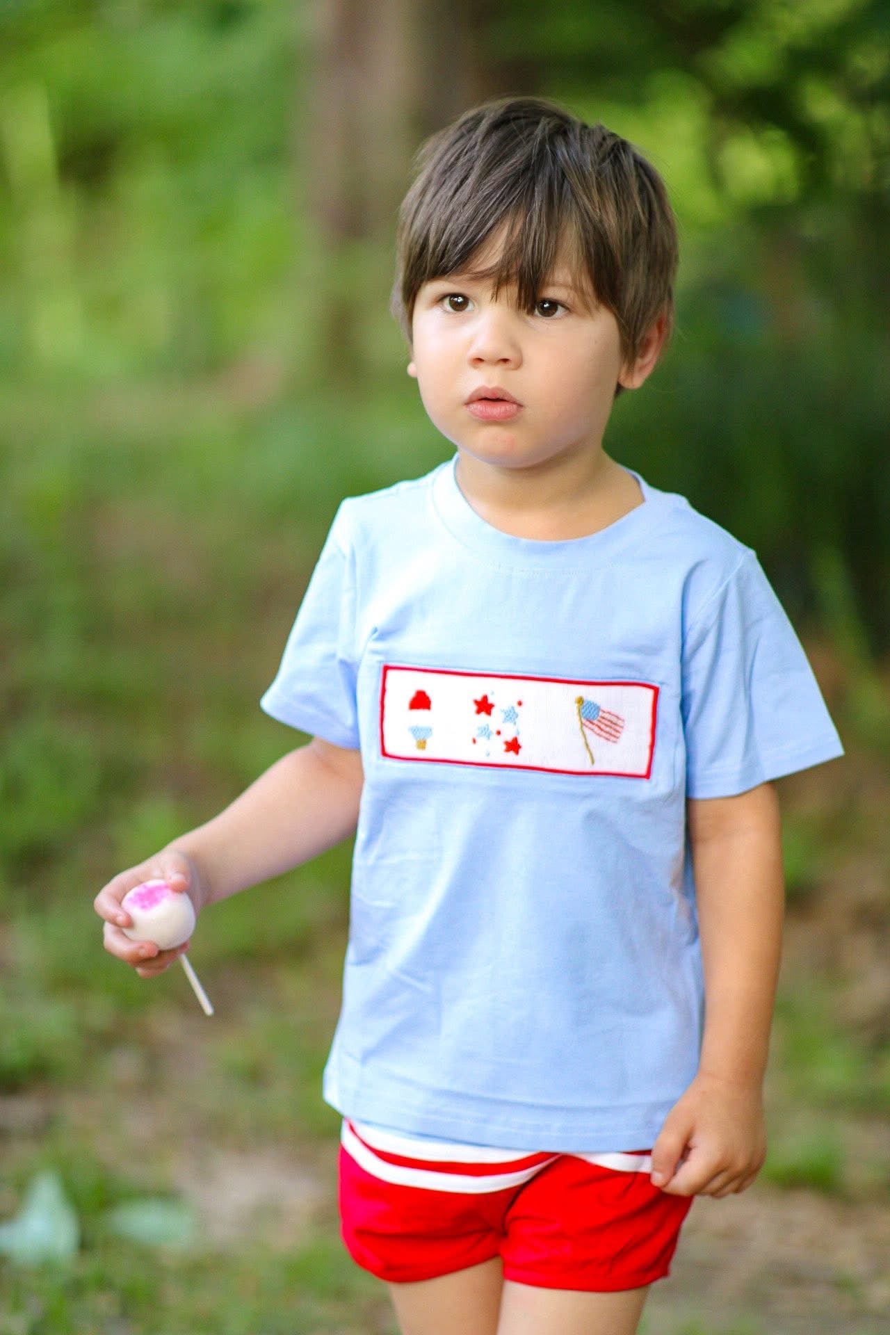 Boy’s Smocked Patriotic Short Set