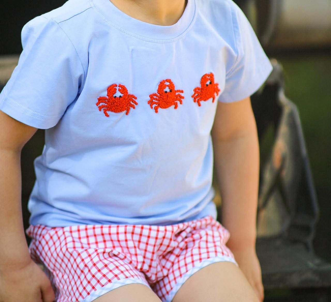 French Knot Crab Boys Short Set