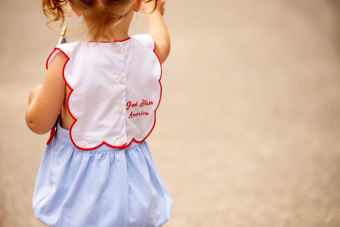 Girl’s Patriotic Embroidered Bubble