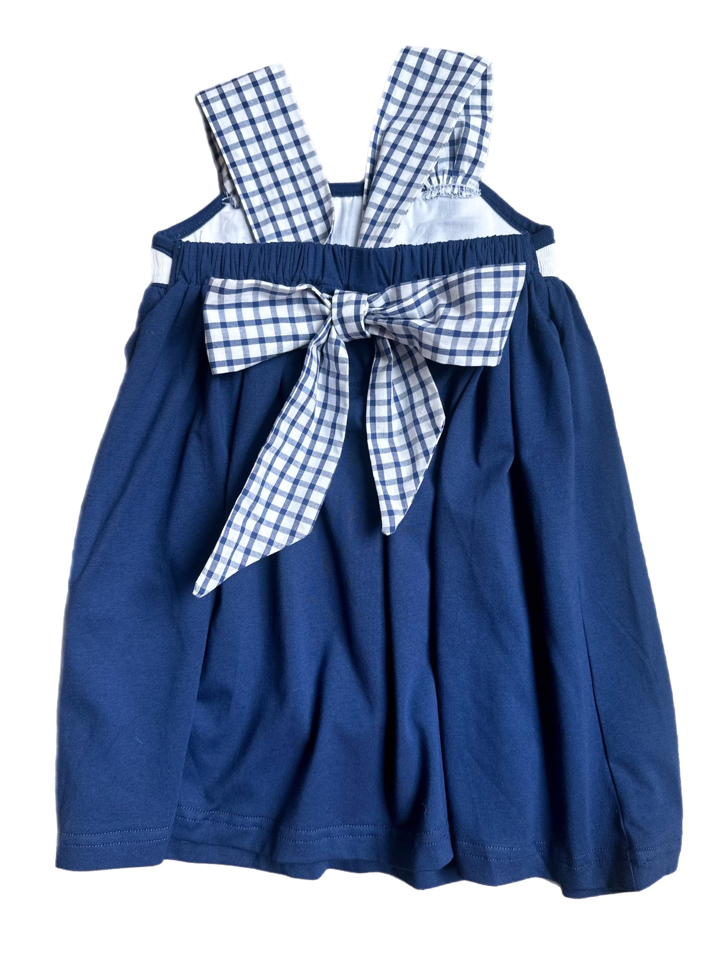 Navy Smocked Anchor Girl Dress