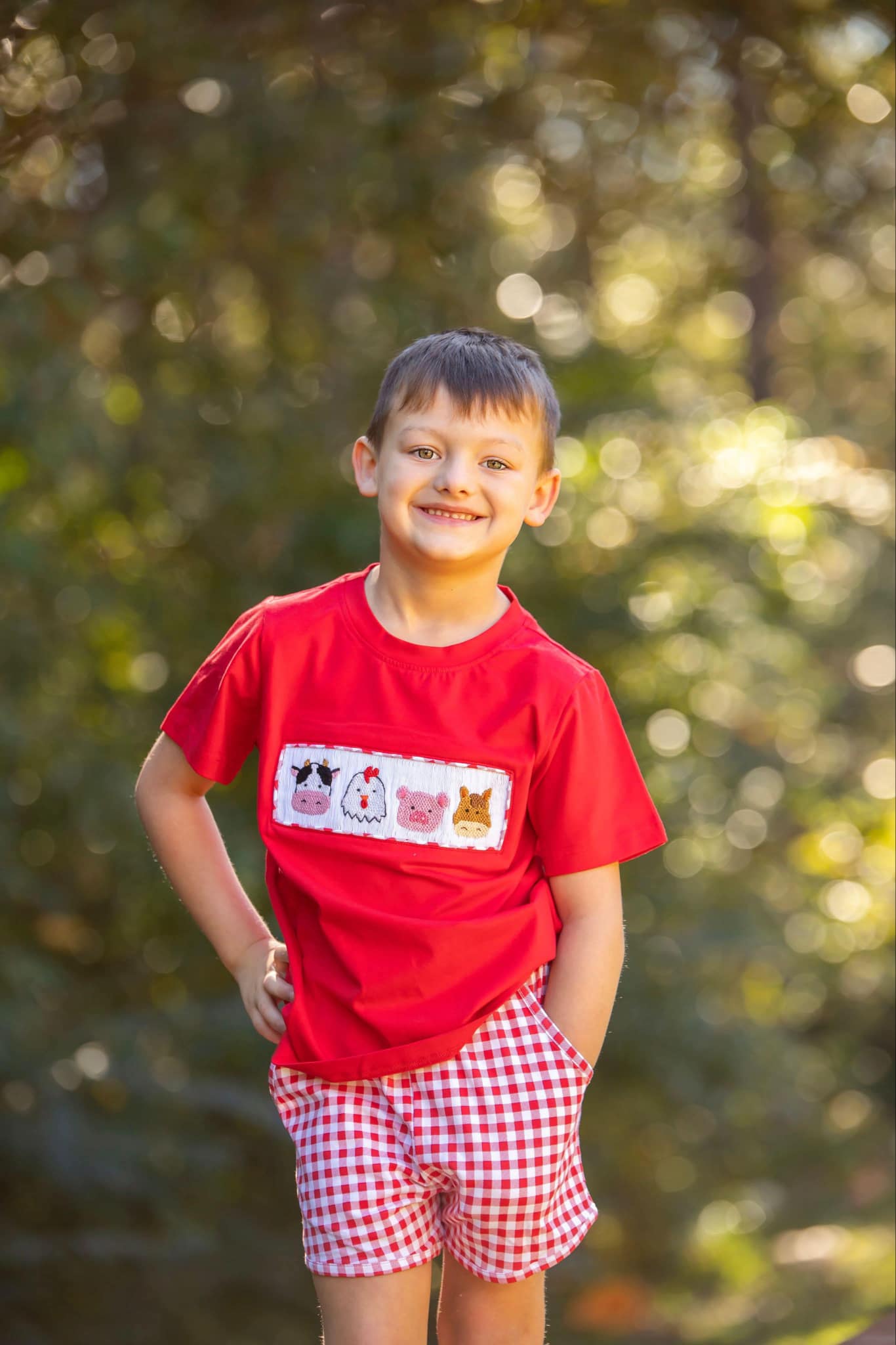 Boys’ Smocked Farm Short Set