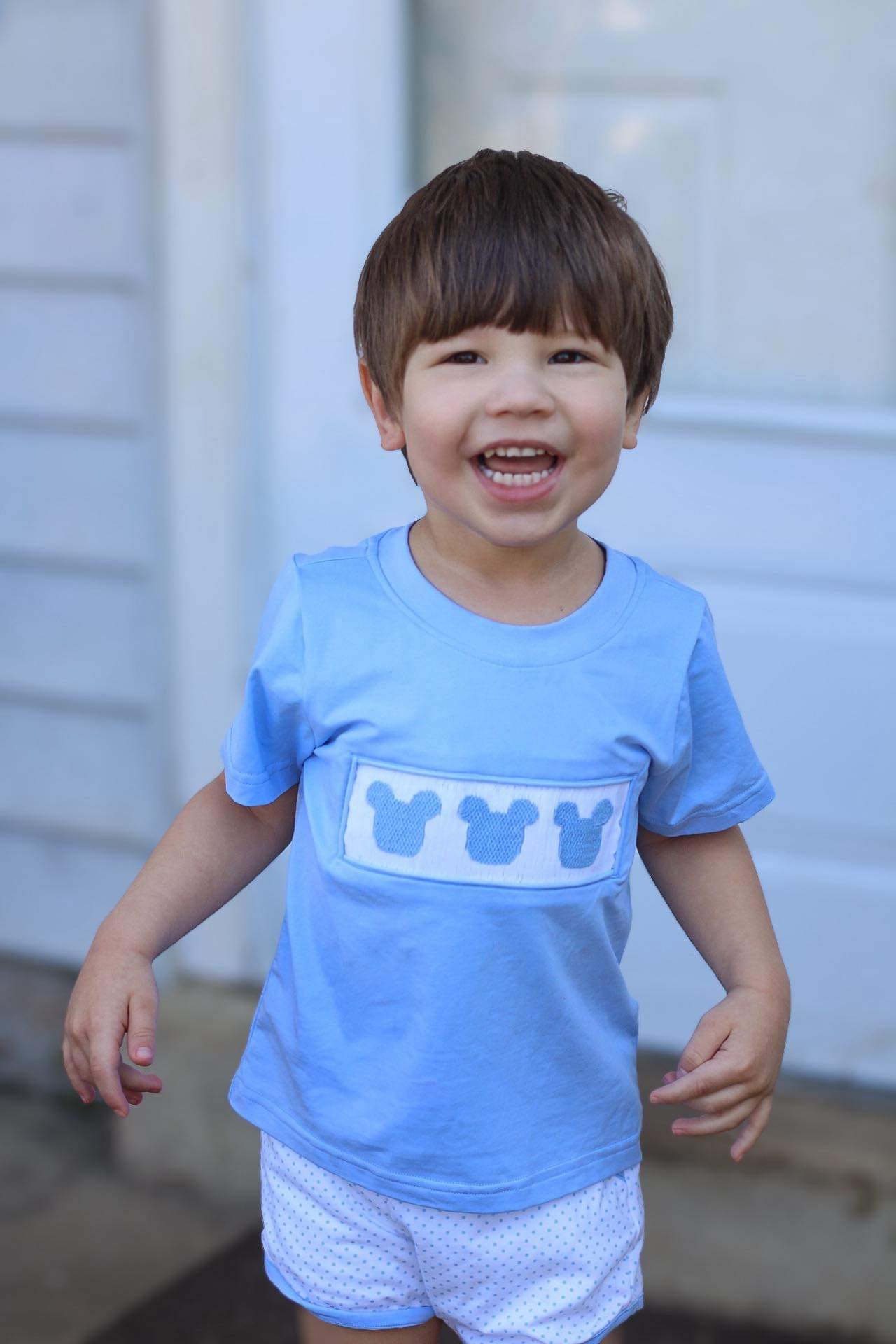 Boy’s Smocked Mouse Short Set