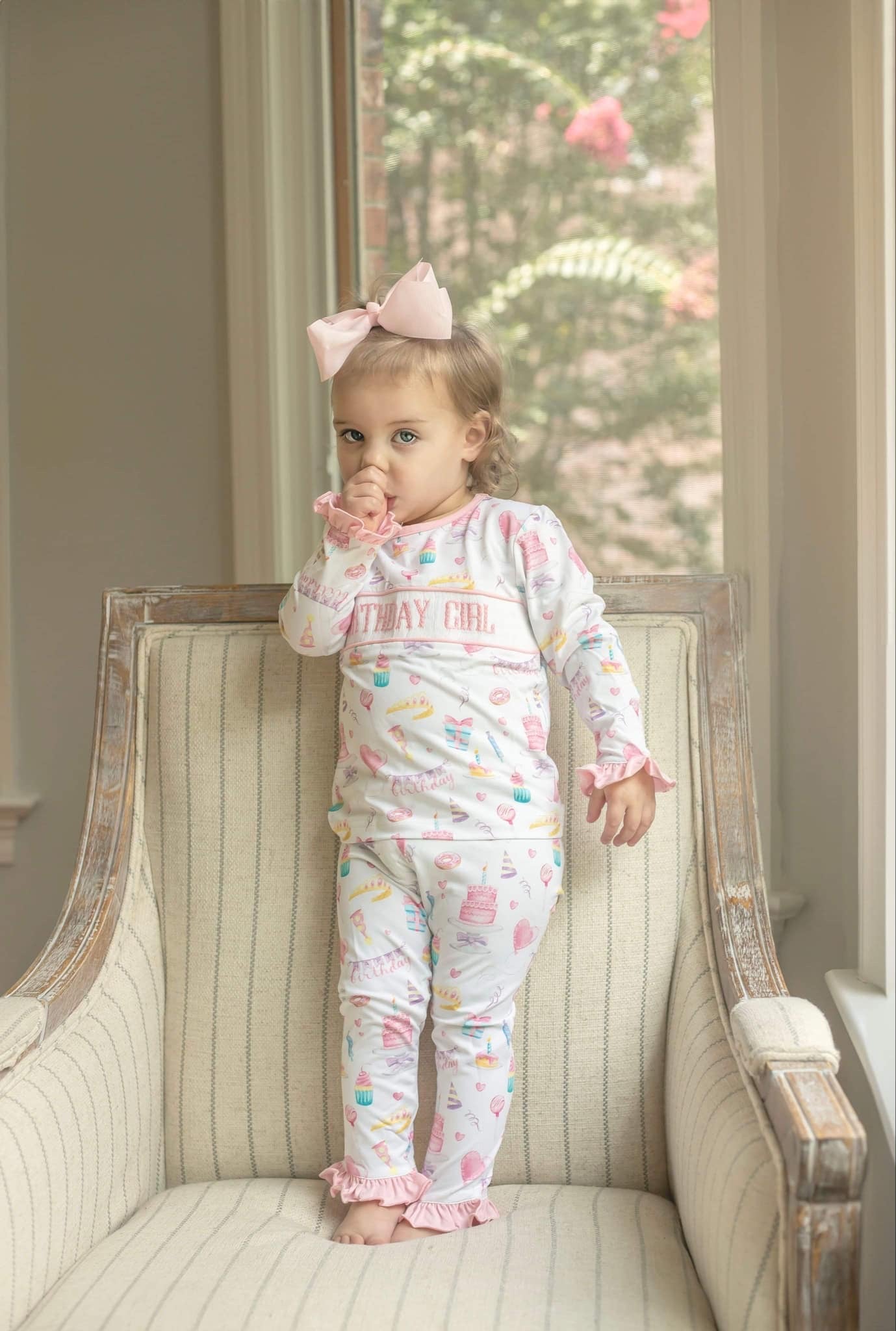 Girl’s Smocked Birthday Pajamas