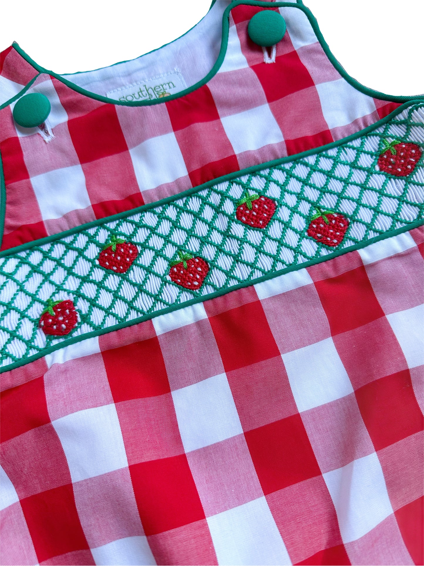 Boy’s Smocked Strawberry Bubble