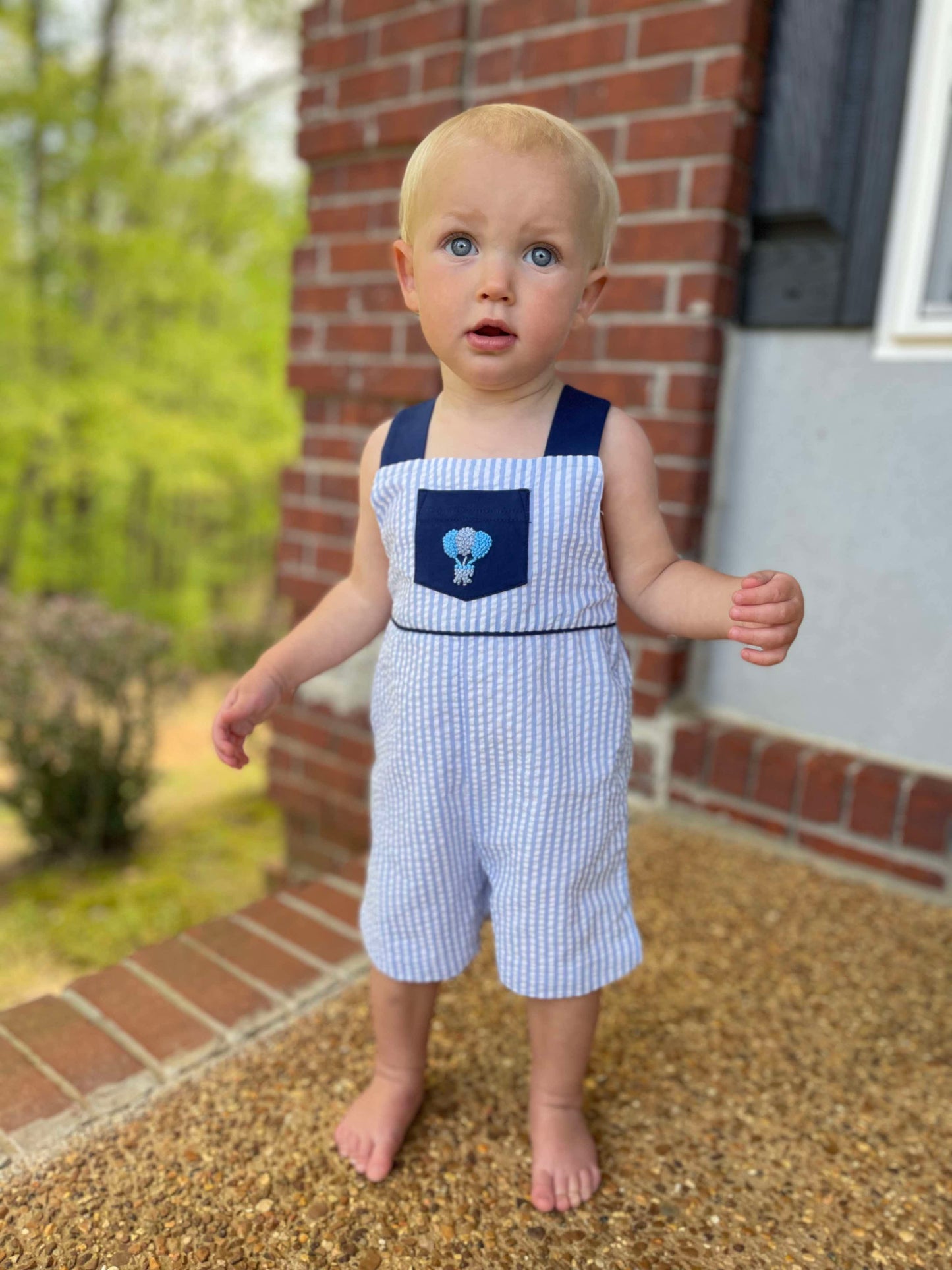 Boys French Knot Balloon Romper