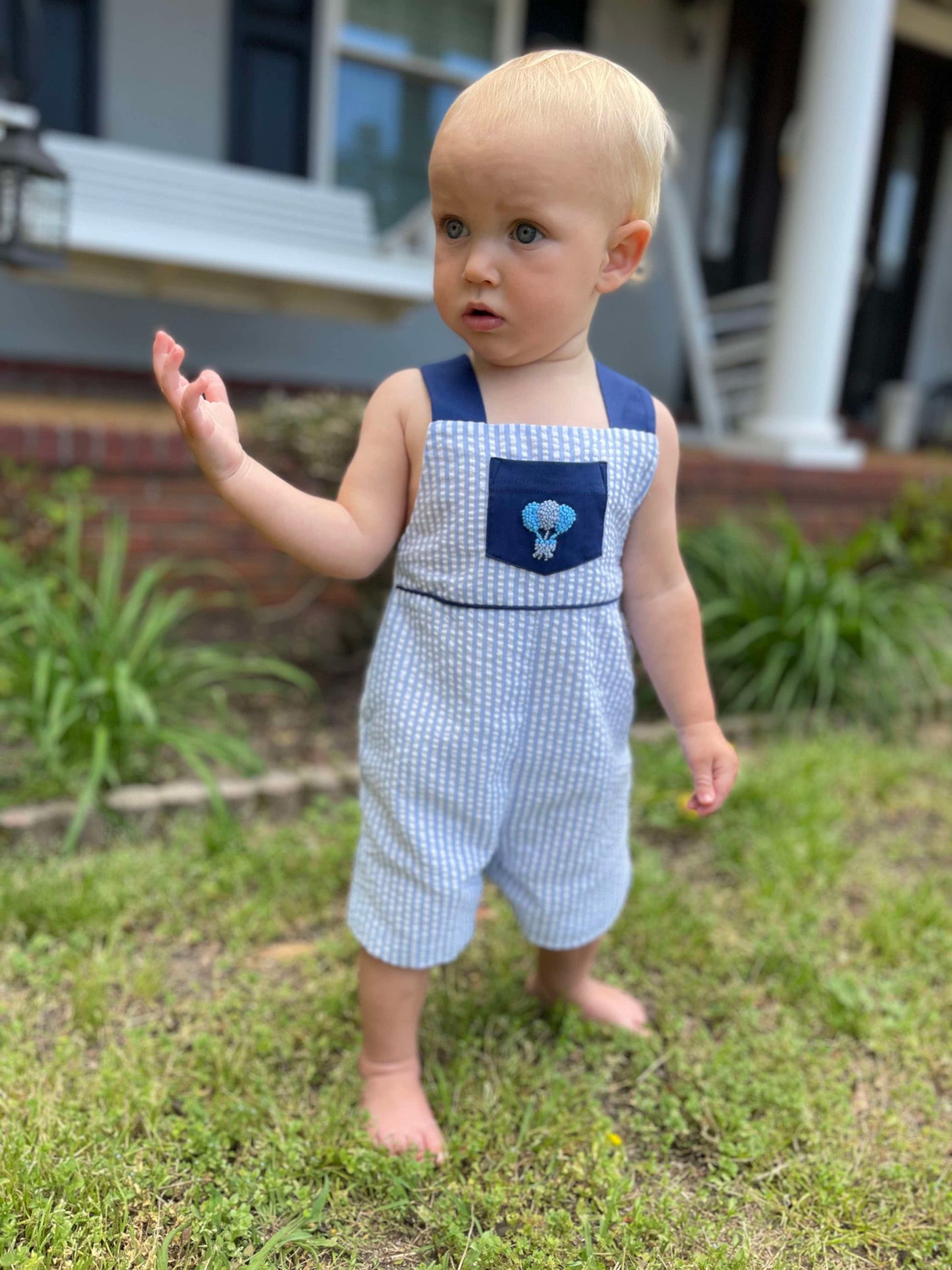 Boys French Knot Balloon Romper