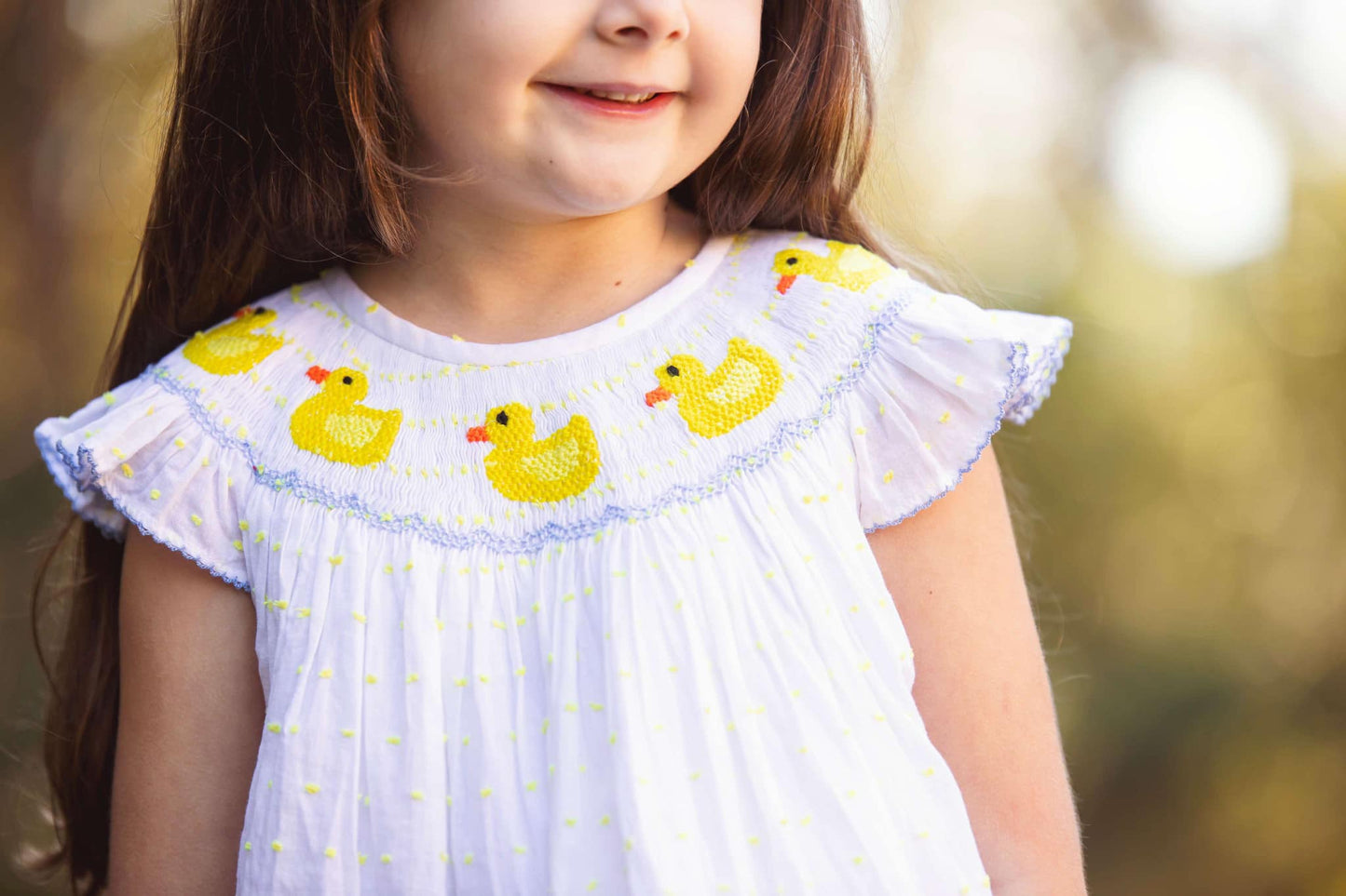 Girl’s Smocked Duck Short Set