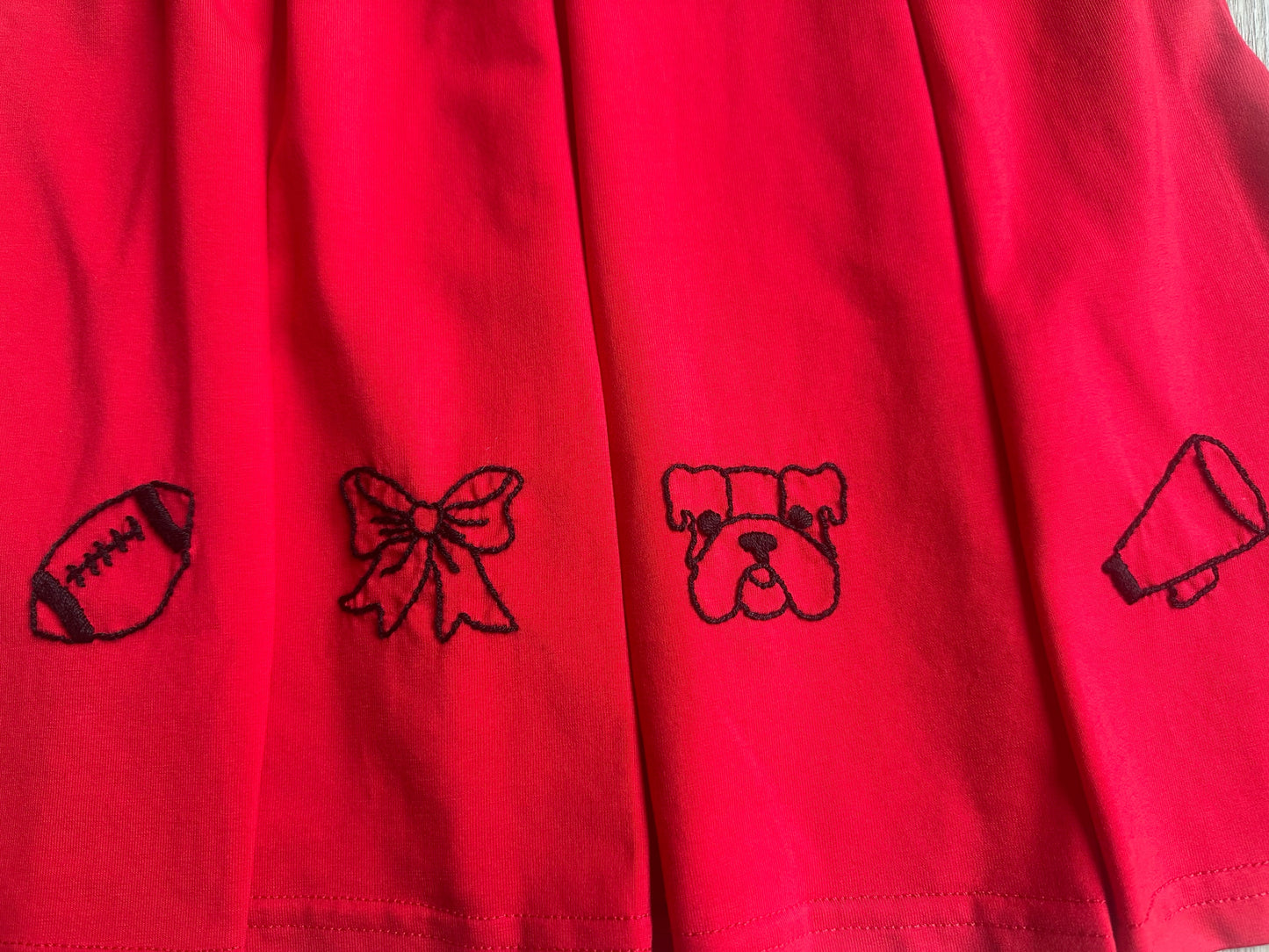 Embroidered Bulldog Football Dress