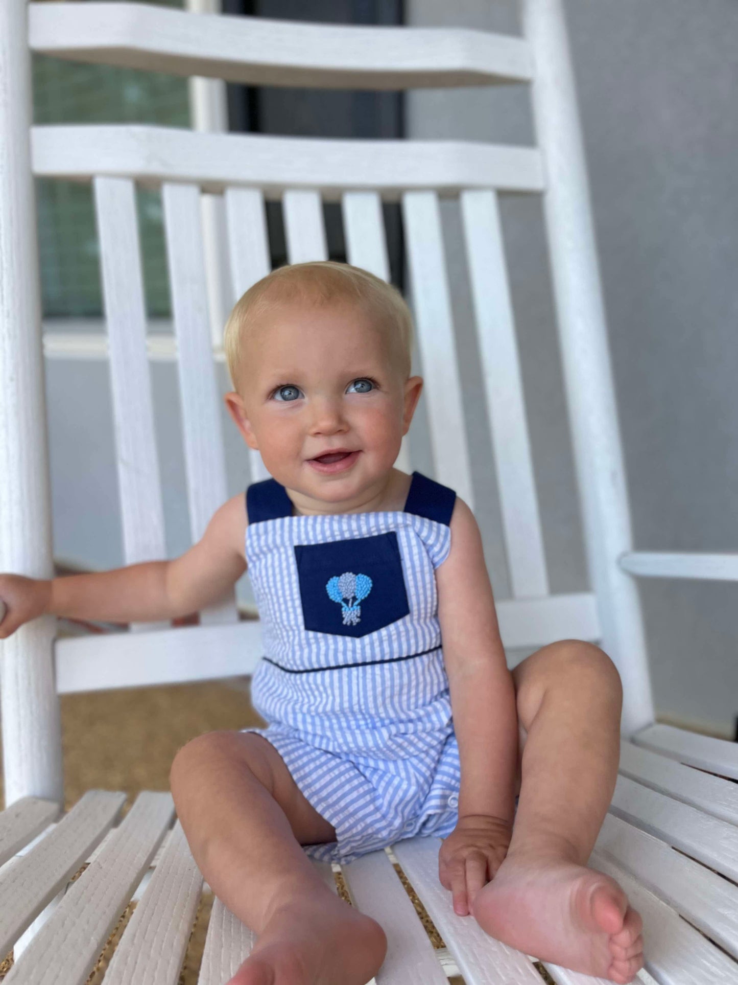Boys French Knot Balloon Romper