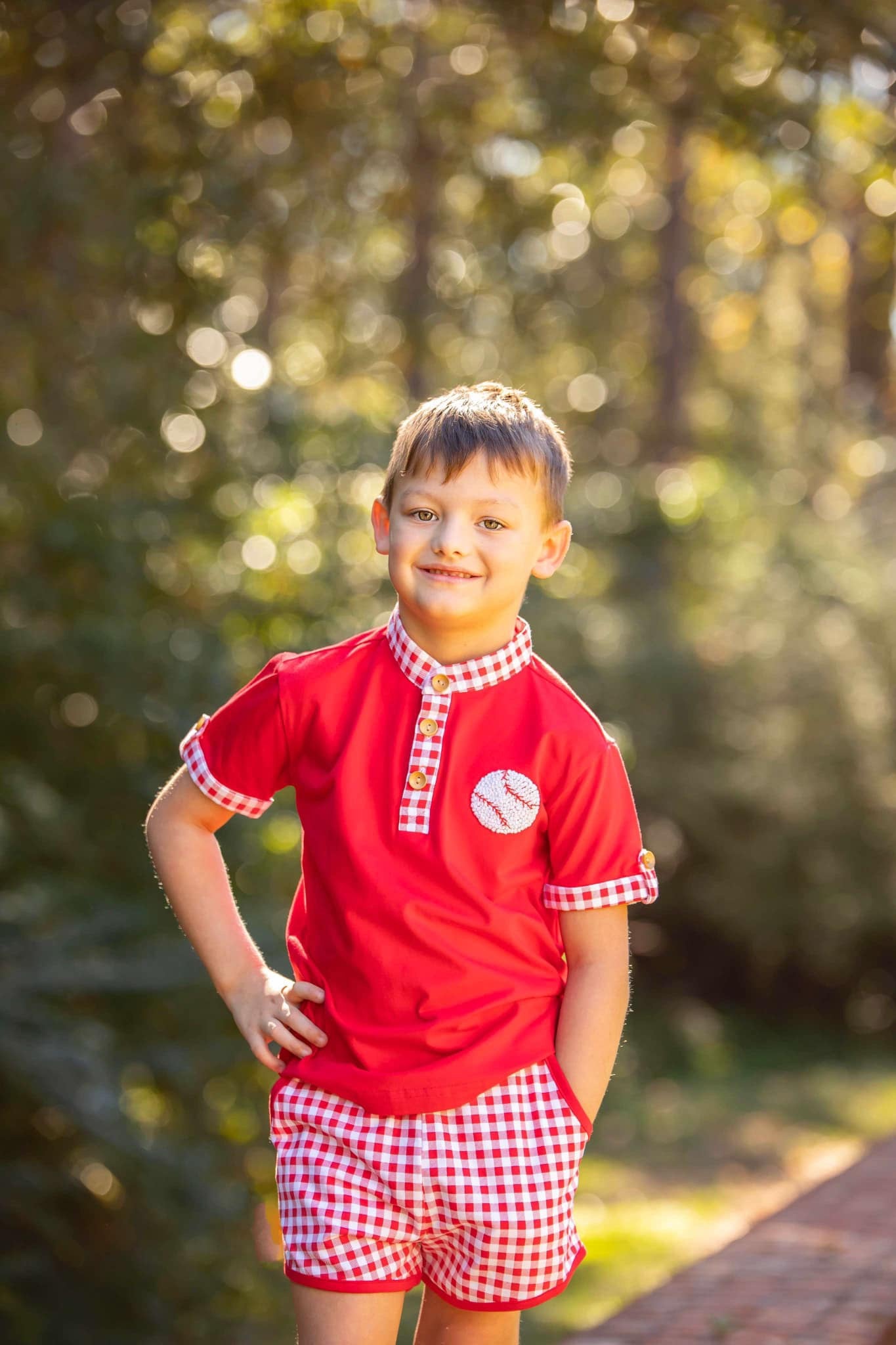 Boy’s French Knot Baseball Short Set
