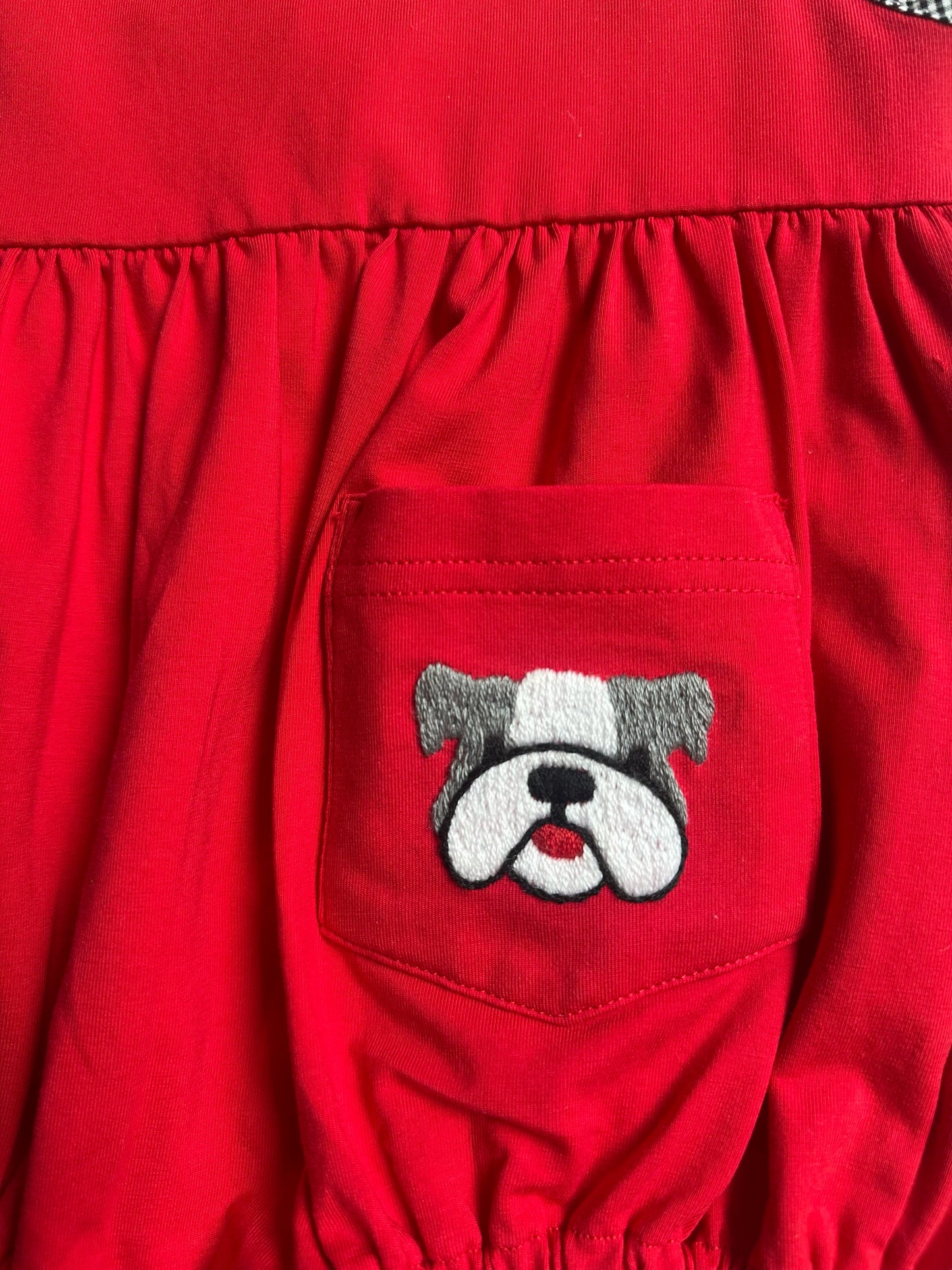 Smocked Bulldog Football Bubble