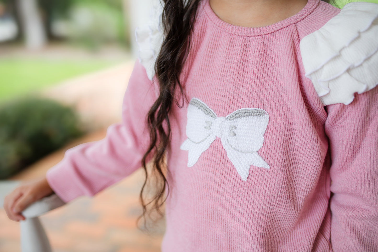 Girl’s Crochet Bow Sweater