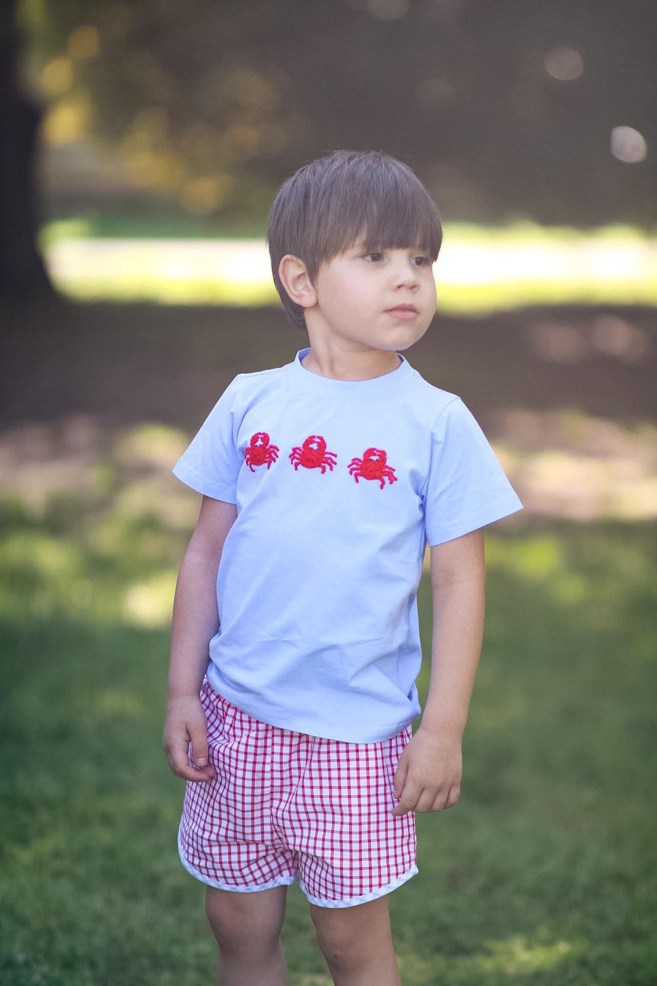 French Knot Crab Boys Short Set
