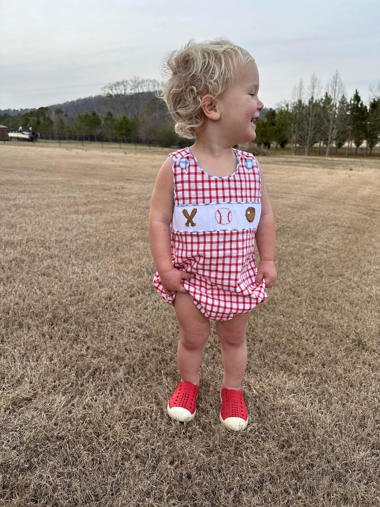 Boy’s Smocked Baseball Bubble