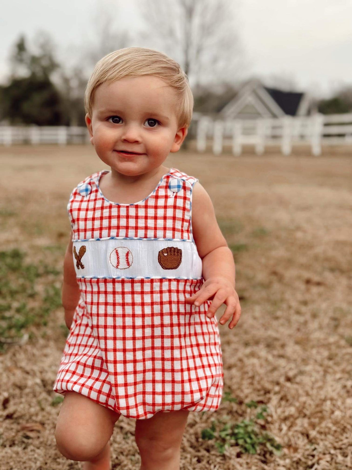 Boy’s Smocked Baseball Bubble