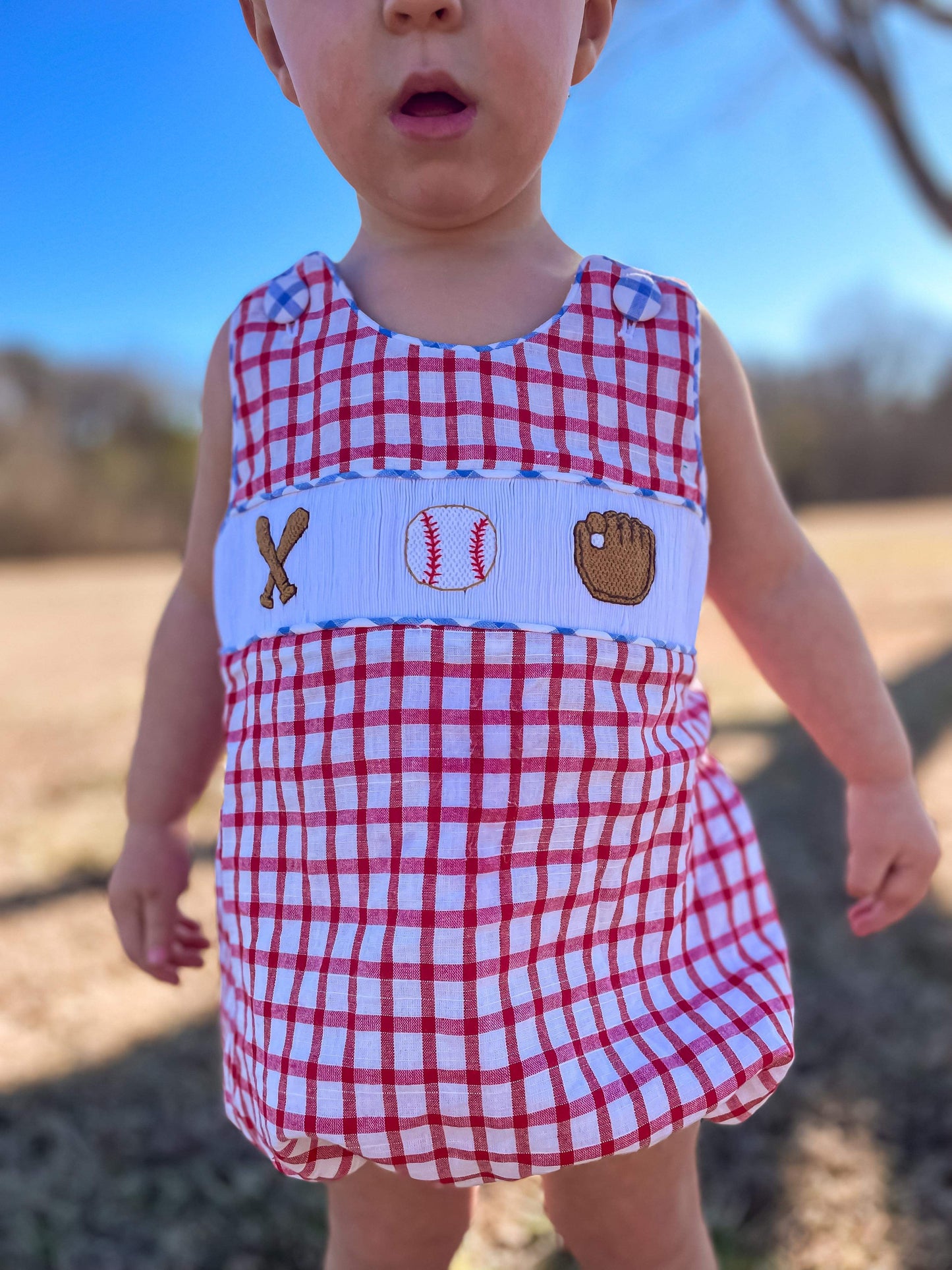 Boy’s Smocked Baseball Bubble