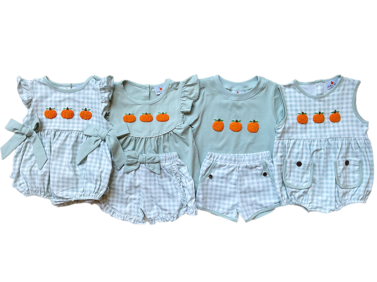 Girl’s Sage Pumpkin Short Set