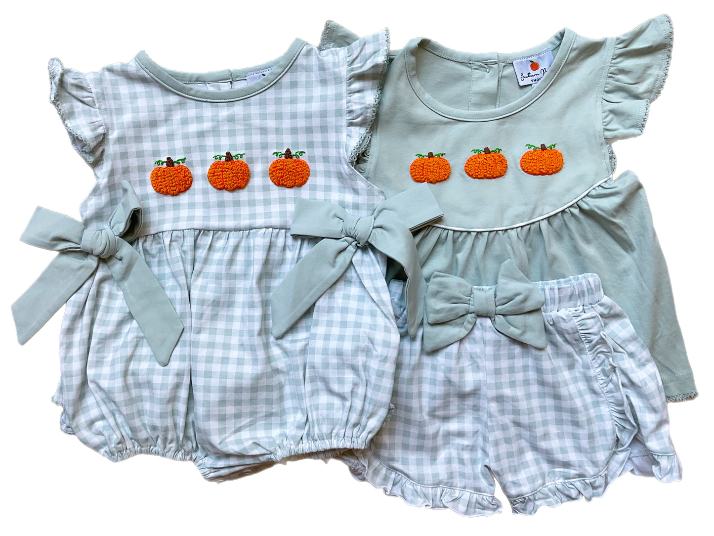 Girl’s Sage Pumpkin Short Set