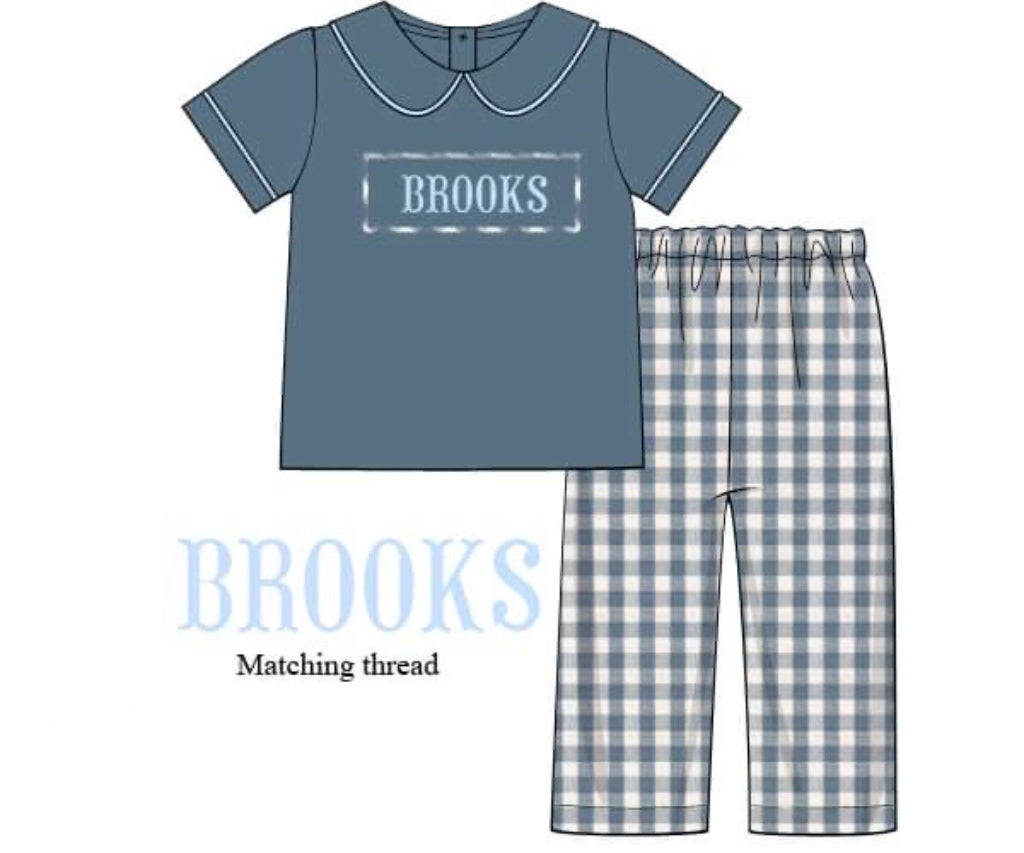 Boy’s Smocked Pant Set (Smocking says Daddy’s Boy)
