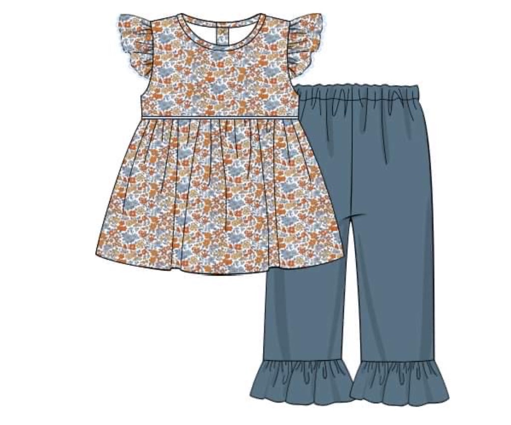 Girl’s Floral Pant Set