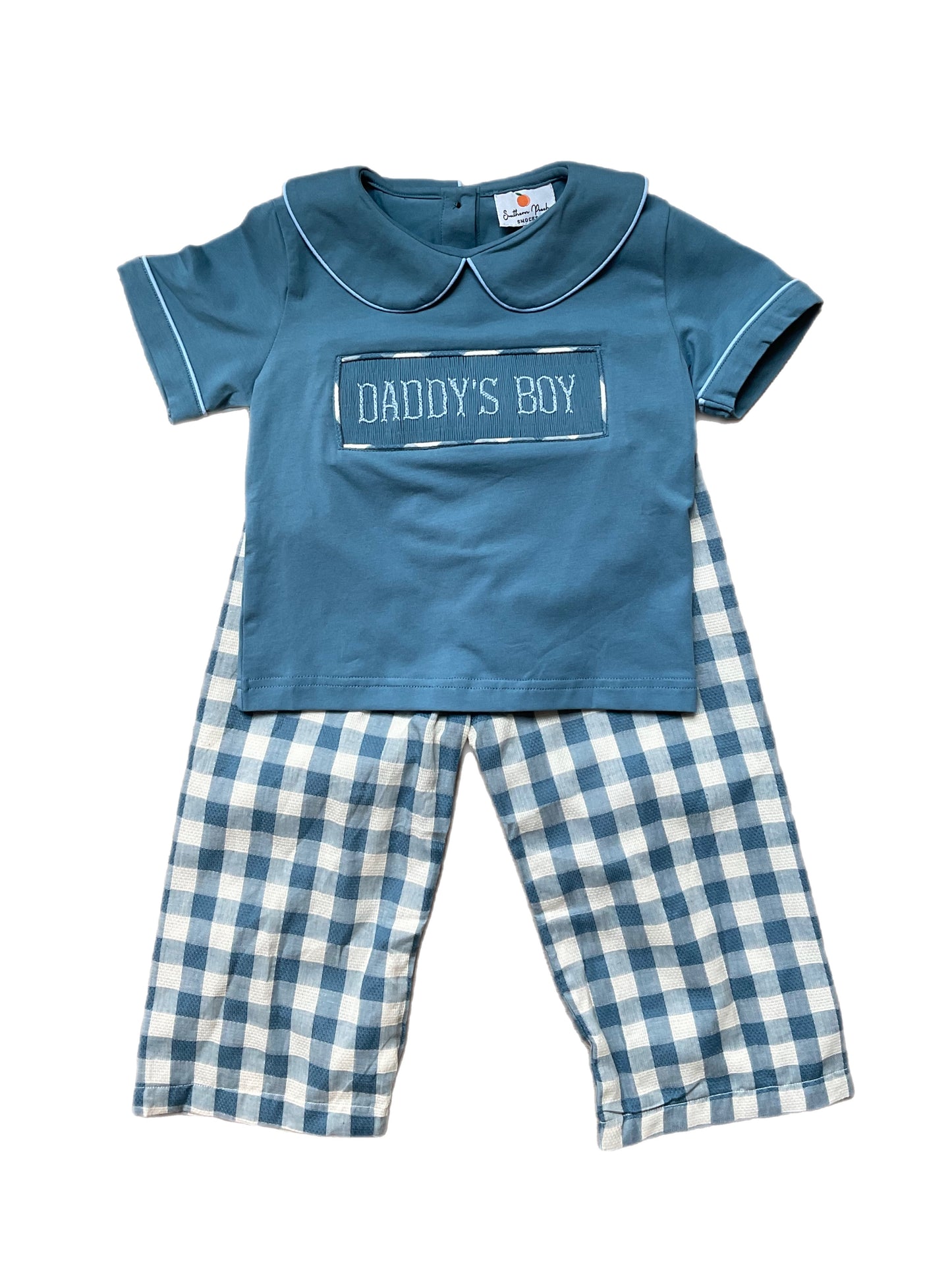 Boy’s Smocked Pant Set (Smocking says Daddy’s Boy)