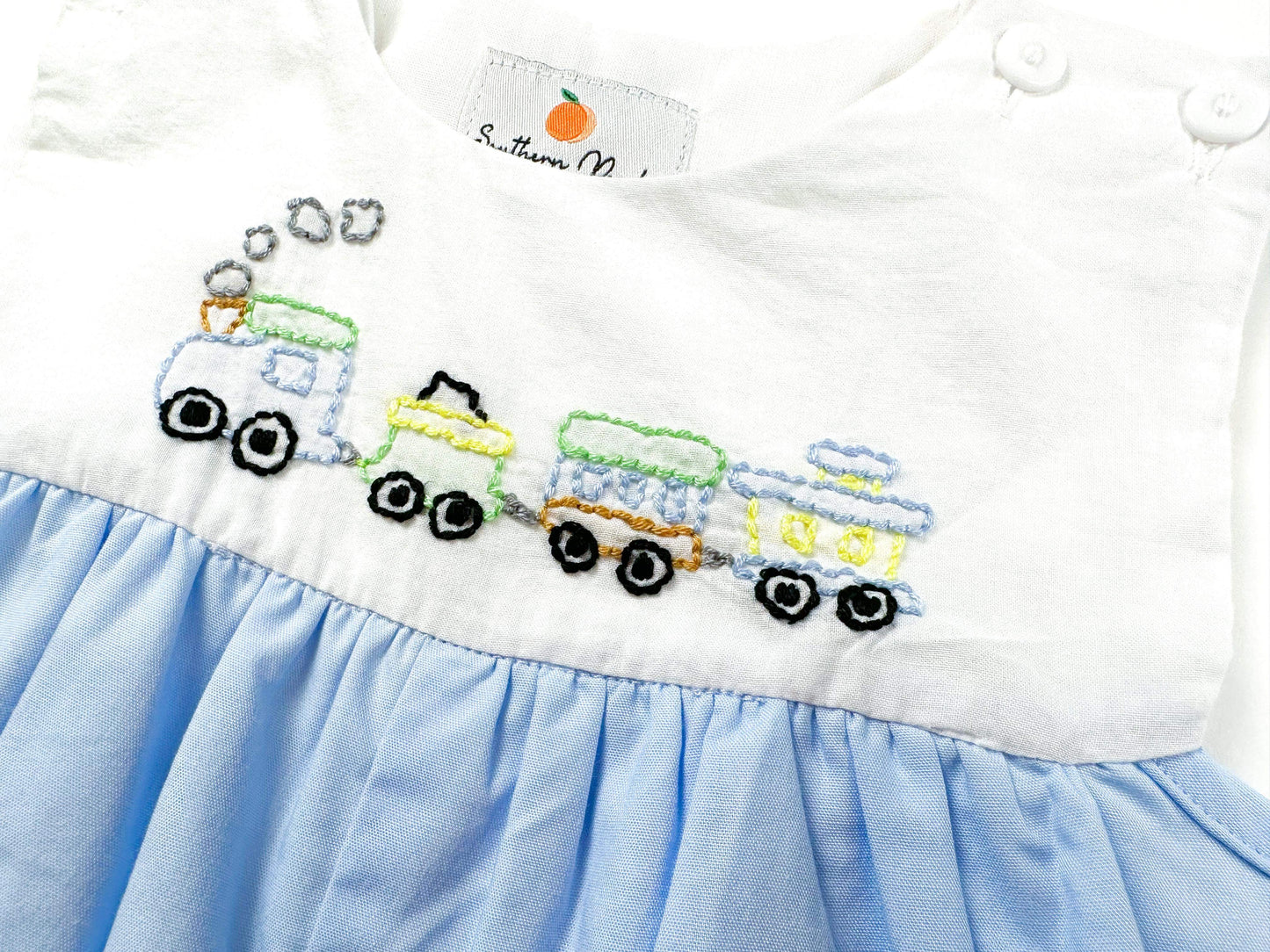 Shadow Embroidered Train Romper