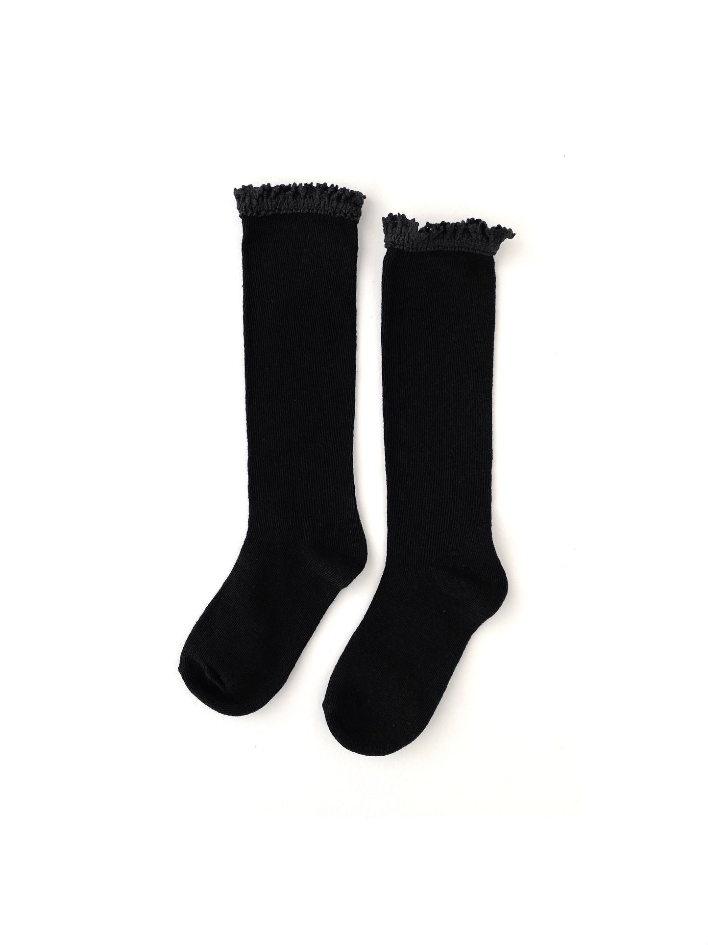 Little Stocking Co. Neutral Lace Top Knee High Socks