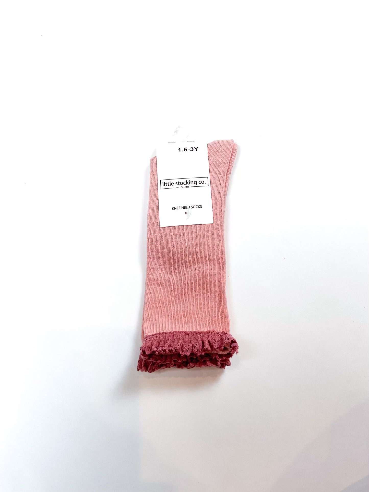 Little Stocking Co. Neutral Lace Top Knee High Socks