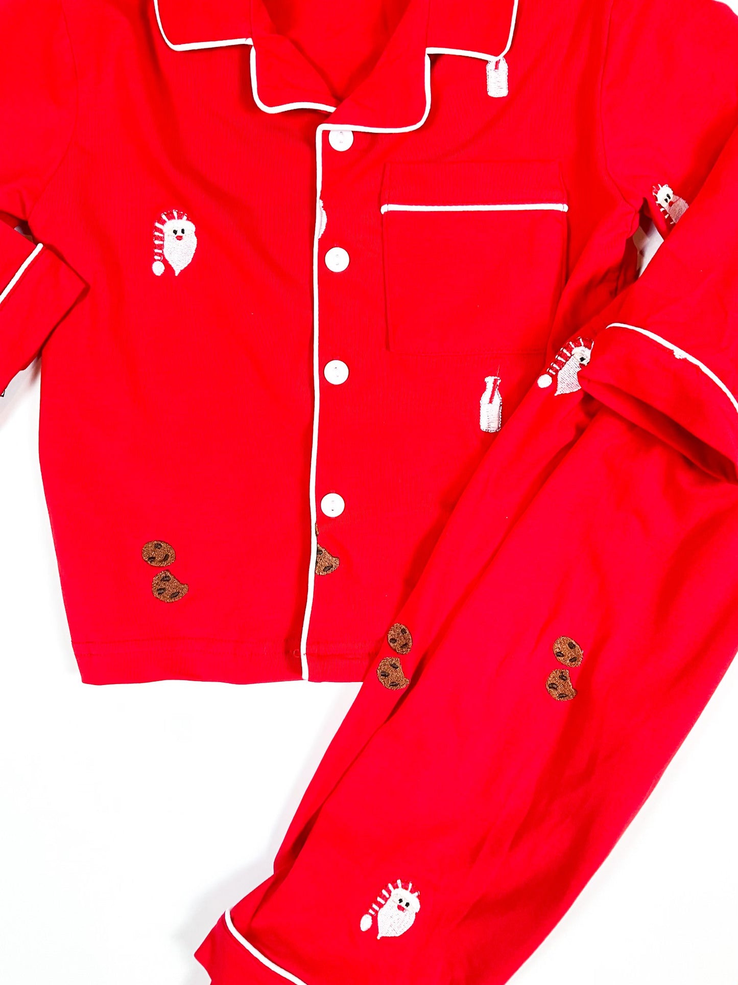 Boy's Christmas Pajamas Set - Santa, Milk and Cookies