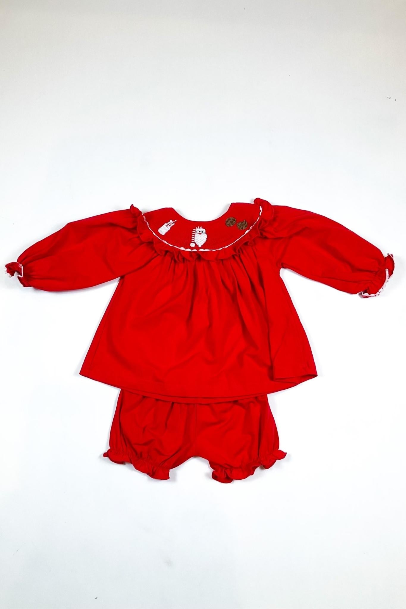 Girl's Christmas Long Sleeve Bubble Short Set