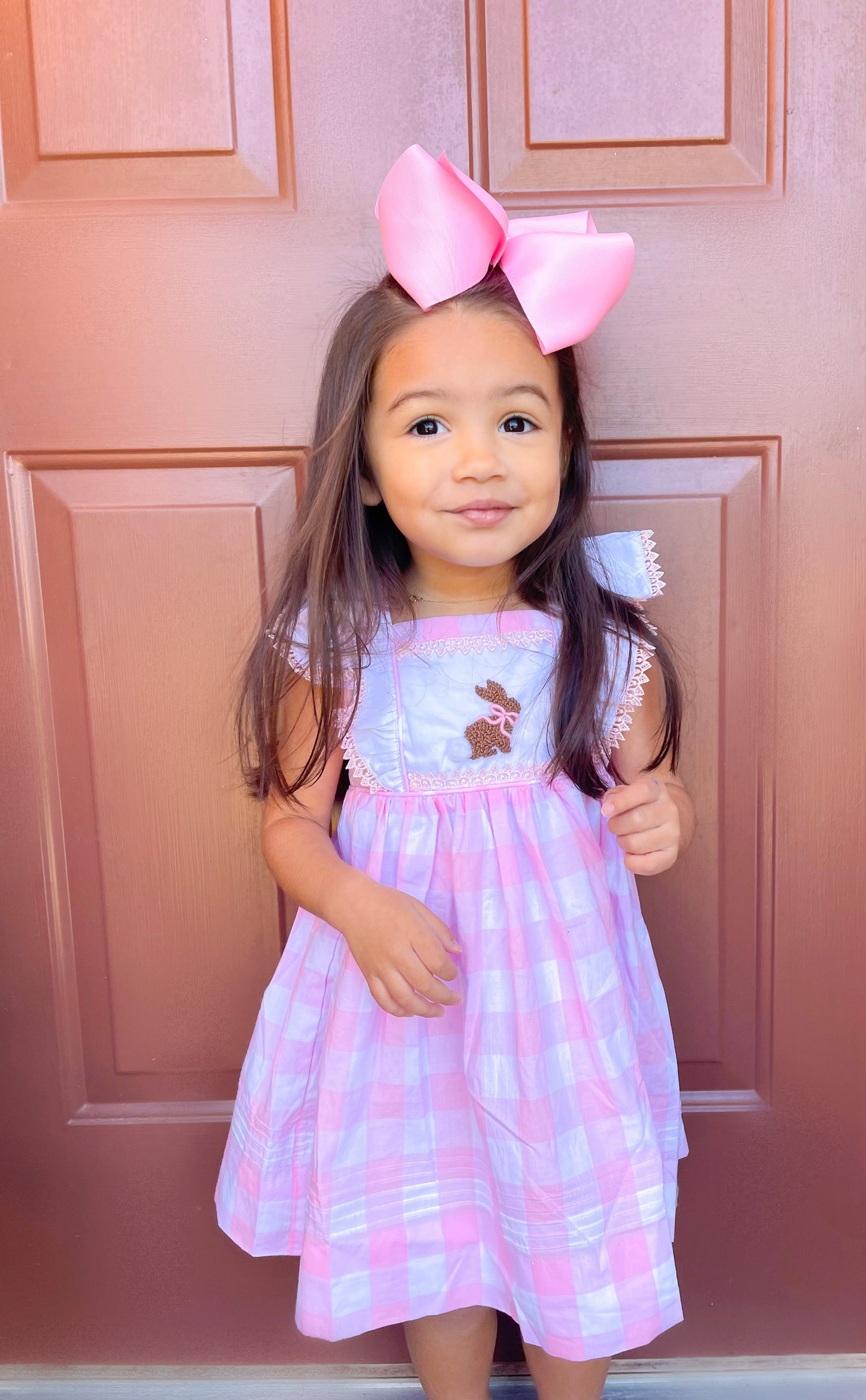 girls smock company french knot easter bunny dress