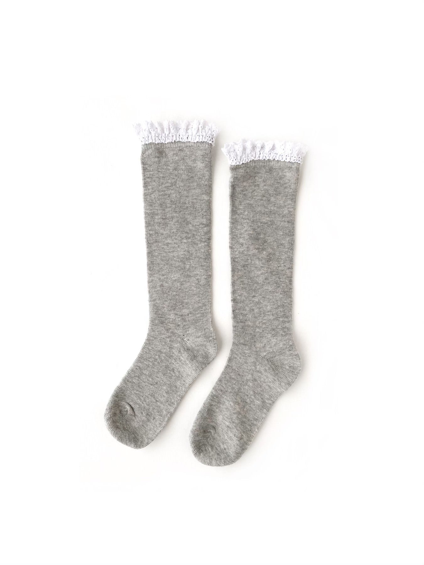 Little Stocking Co. Neutral Lace Top Knee High Socks