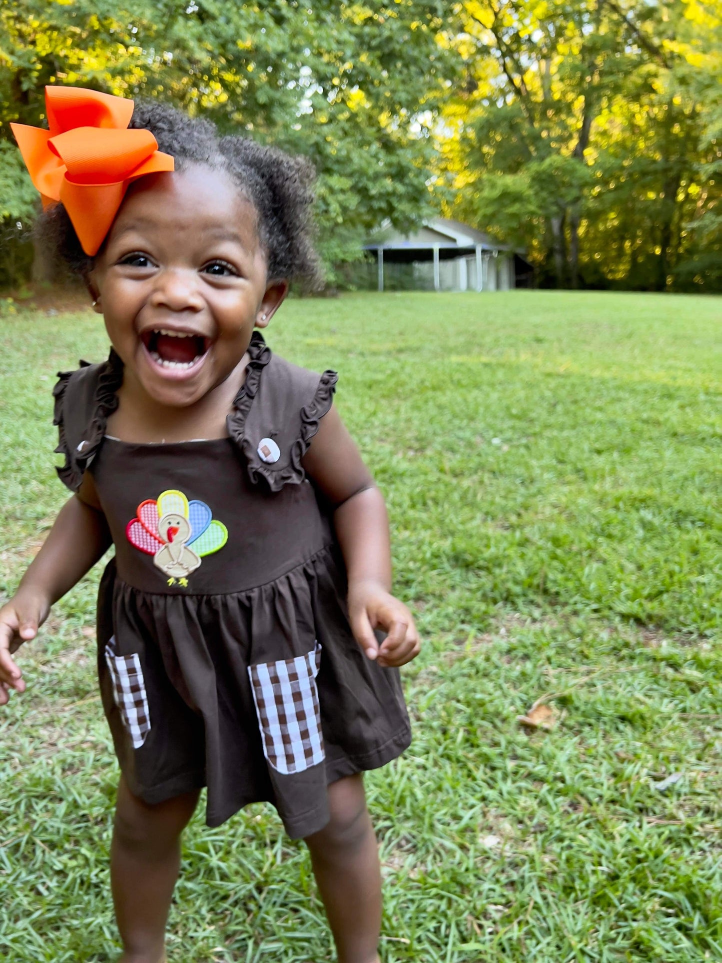 Girl's Thanksgiving Turkey Diaper Cover Set