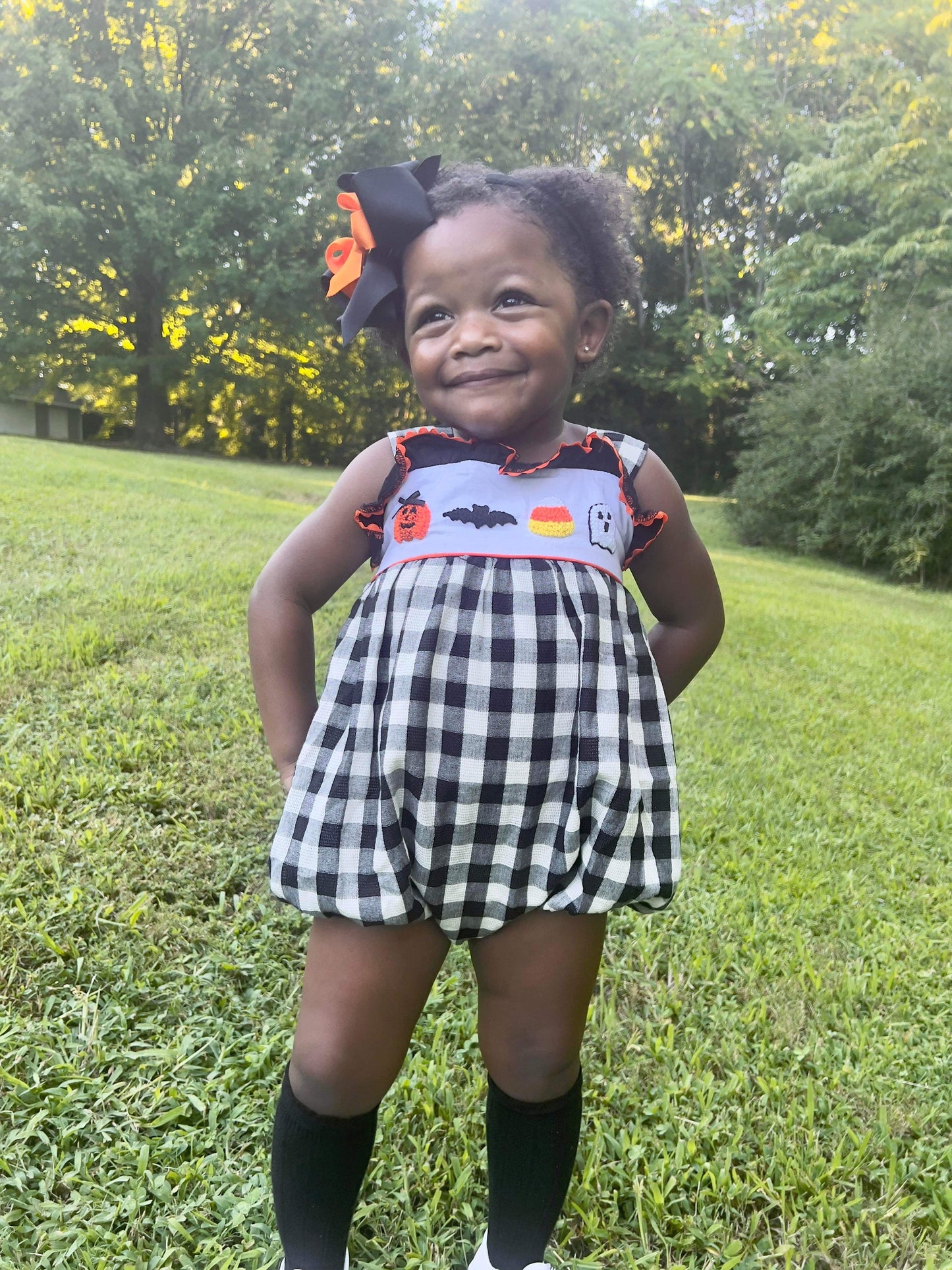 Girl's Linen Halloween Bubble