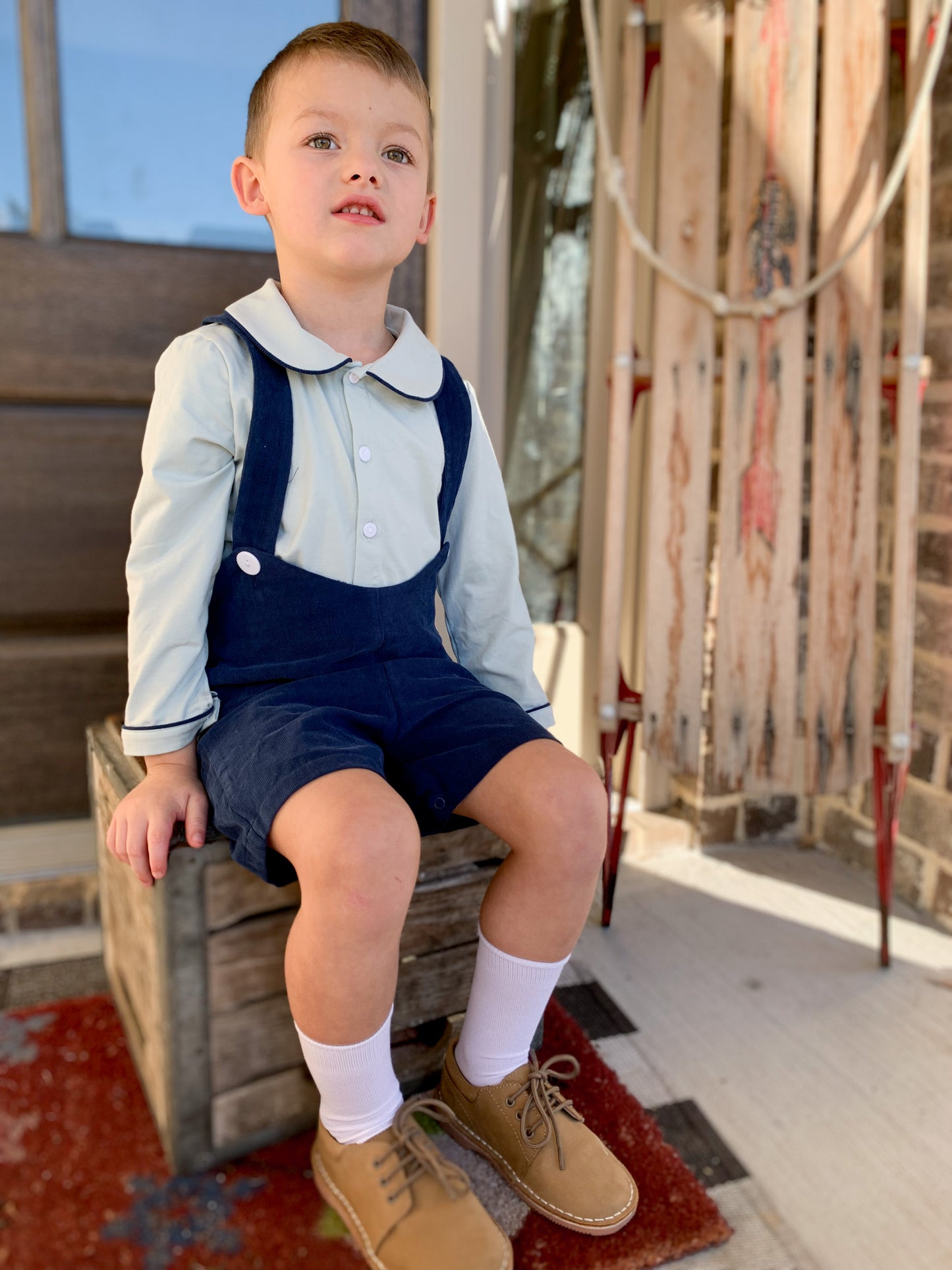 Boy’s Corduroy & Sage Suspender Set